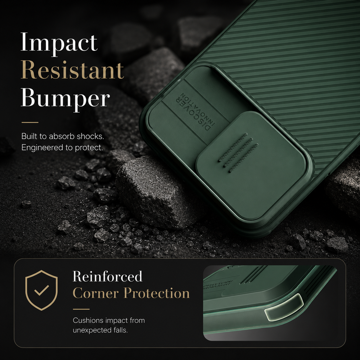 Premium iPhone Case Rugged CamShield Magnetic Protective Cover Sliding Camera Lens Protection Shockproof TPU PC Dual Layer Anti Scratch Full Edge Defense