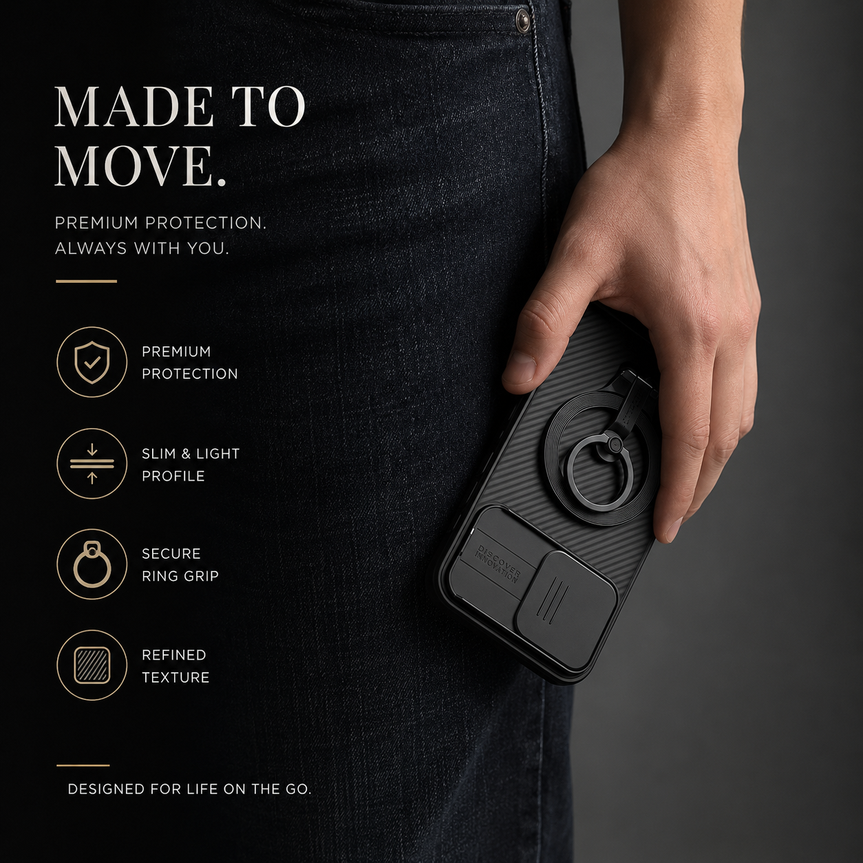 Premium iPhone Case Rugged CamShield Magnetic Protective Cover Sliding Camera Lens Protection Shockproof TPU PC Dual Layer Anti Scratch Full Edge Defense