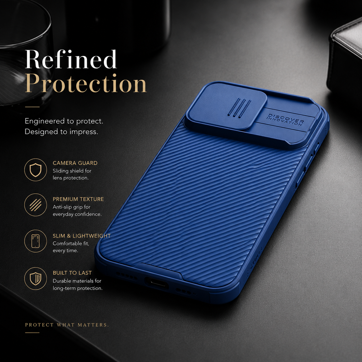 Premium iPhone Case Rugged CamShield Magnetic Protective Cover Sliding Camera Lens Protection Shockproof TPU PC Dual Layer Anti Scratch Full Edge Defense