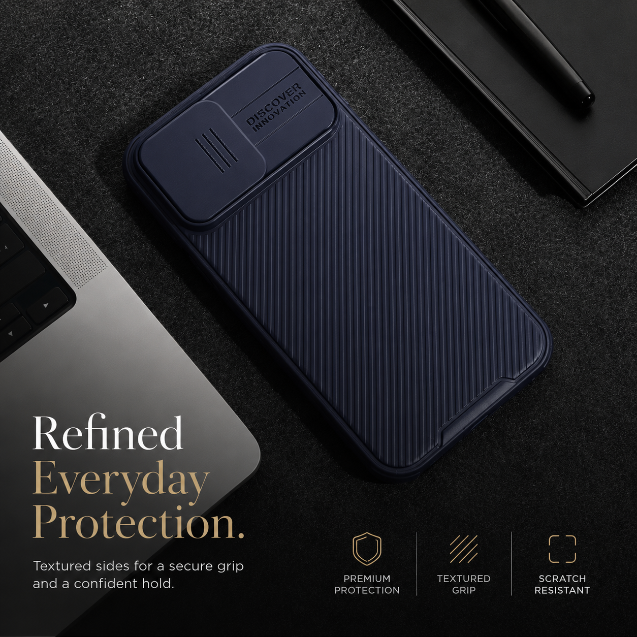 Premium iPhone Case Rugged CamShield Magnetic Protective Cover Sliding Camera Lens Protection Shockproof TPU PC Dual Layer Anti Scratch Full Edge Defense