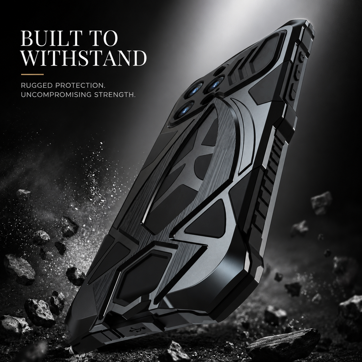 Premium iPhone Case Rugged Metal Frame Armor Protective Cover Camera Lens Protection Shockproof Heavy Duty Anti Scratch Dustproof Full Edge Defense