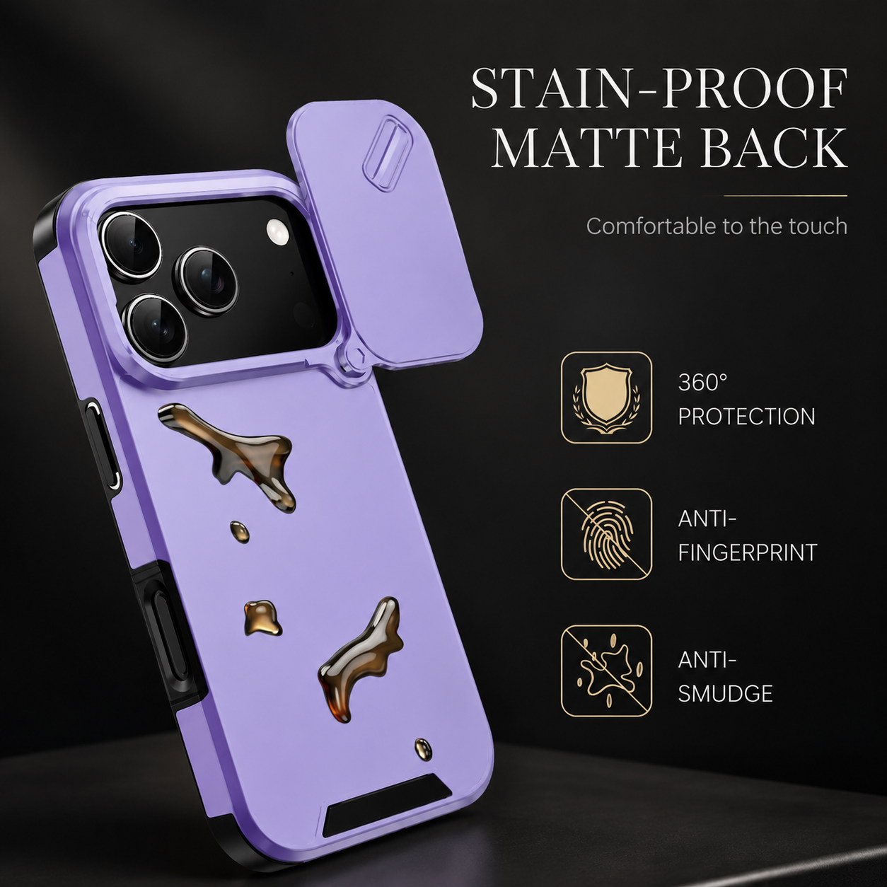 Premium iPhone Case Slide Camera Cover Shockproof PC TPU Protective Cover Anti Collision Camera Protection Slim Durable Full Coverage Anti Scratch Design