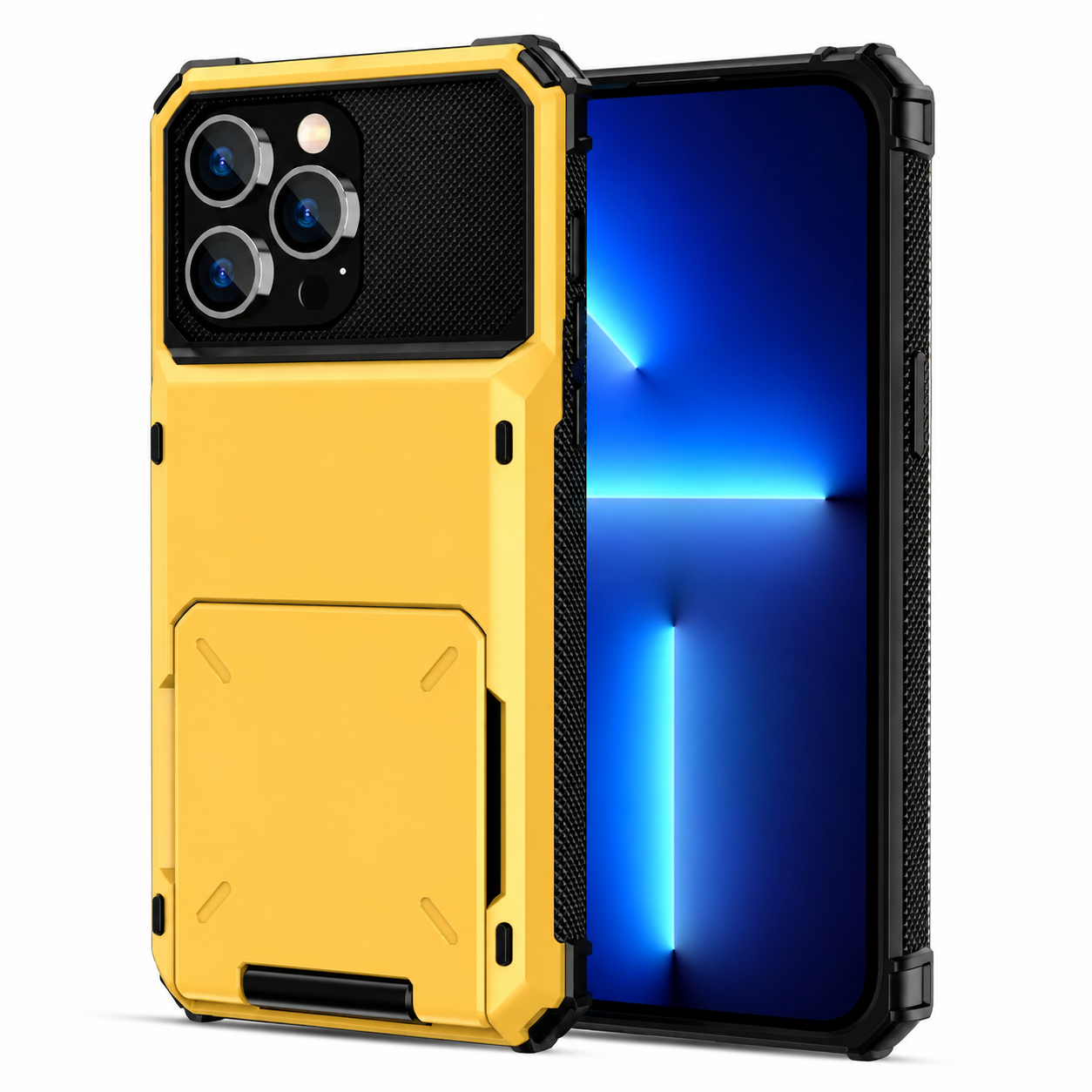 Premium iPhone Case Slide Wallet Card Holder Dual Layer PC Armor Cover Shockproof Protective Anti Fingerprint Non Slip Business Design