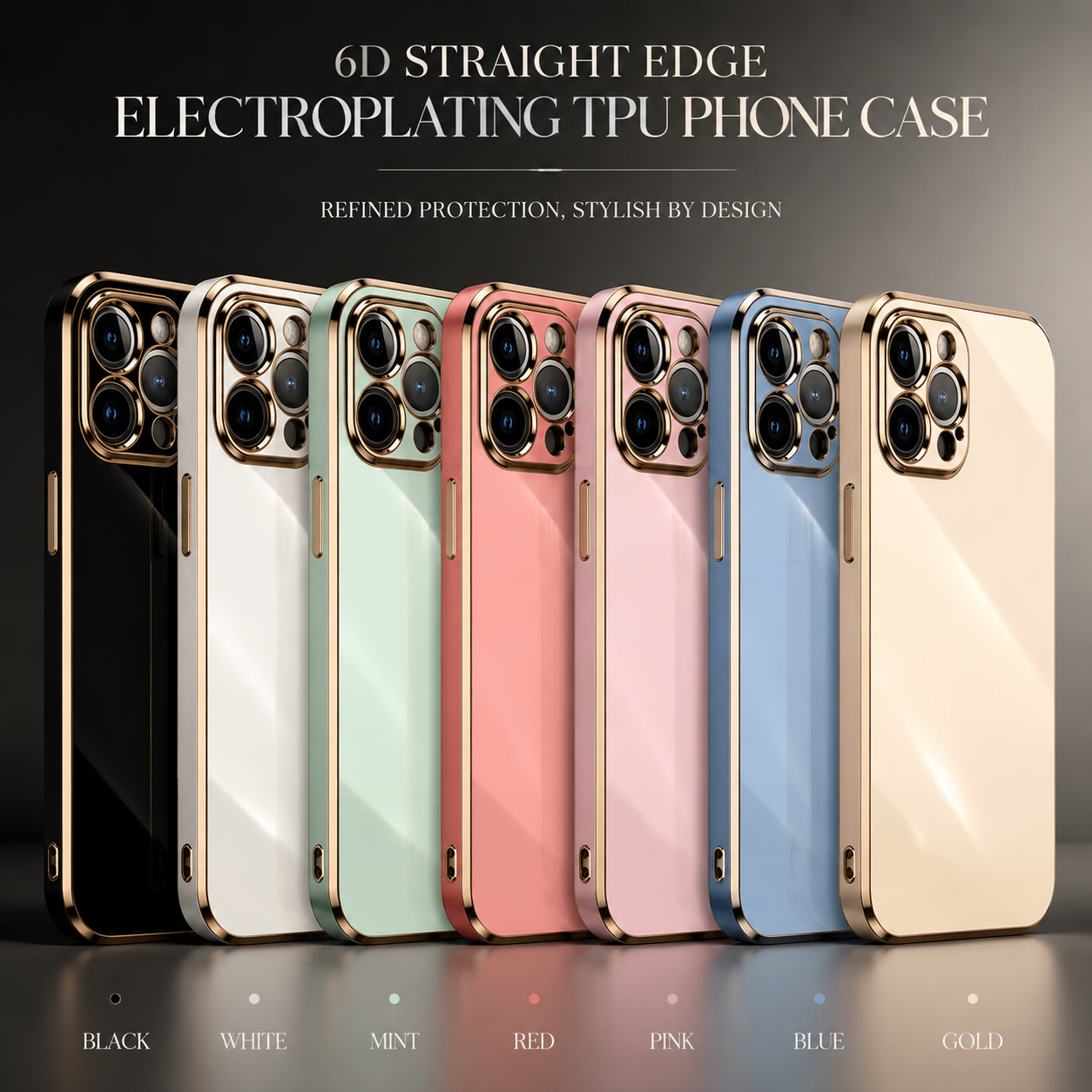 Premium iPhone Case Soft Silicone Slim Cover Plated Edge Magnetic Lightweight Shockproof Protective Anti Fingerprint Scratch Resistant Design