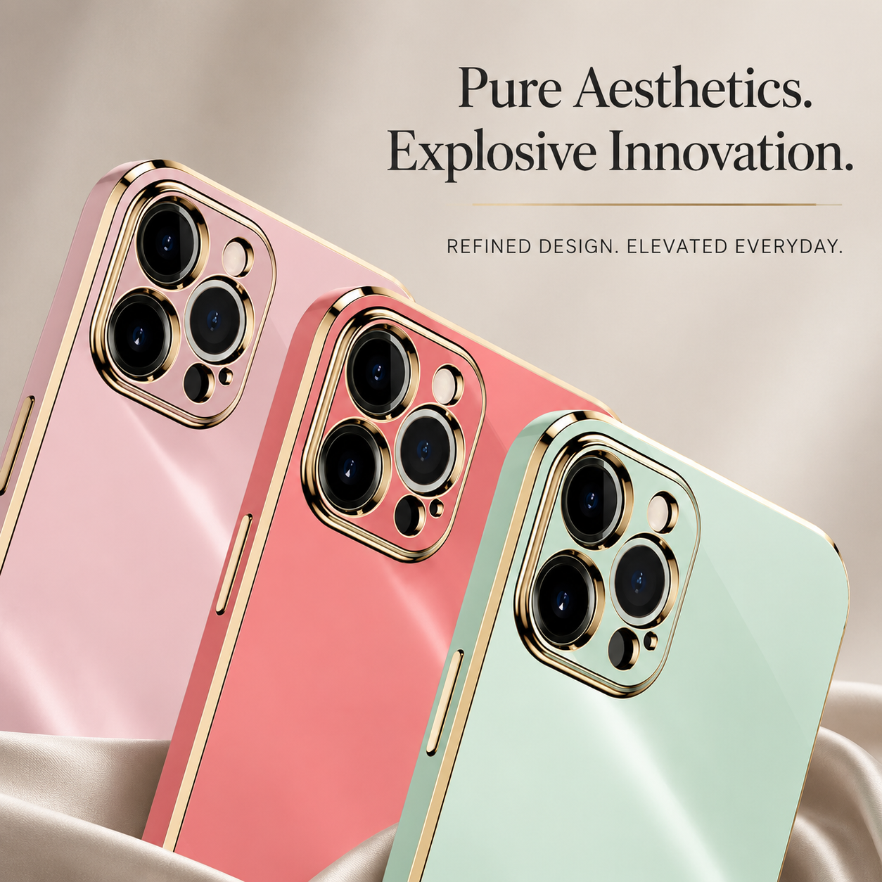 Premium iPhone Case Soft Silicone Slim Cover Plated Edge Magnetic Lightweight Shockproof Protective Anti Fingerprint Scratch Resistant Design