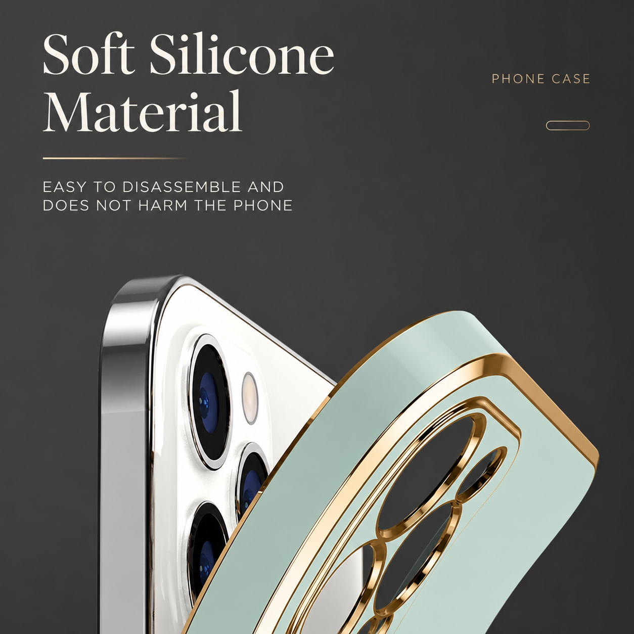 Premium iPhone Case Soft Silicone Slim Cover Plated Edge Magnetic Lightweight Shockproof Protective Anti Fingerprint Scratch Resistant Design