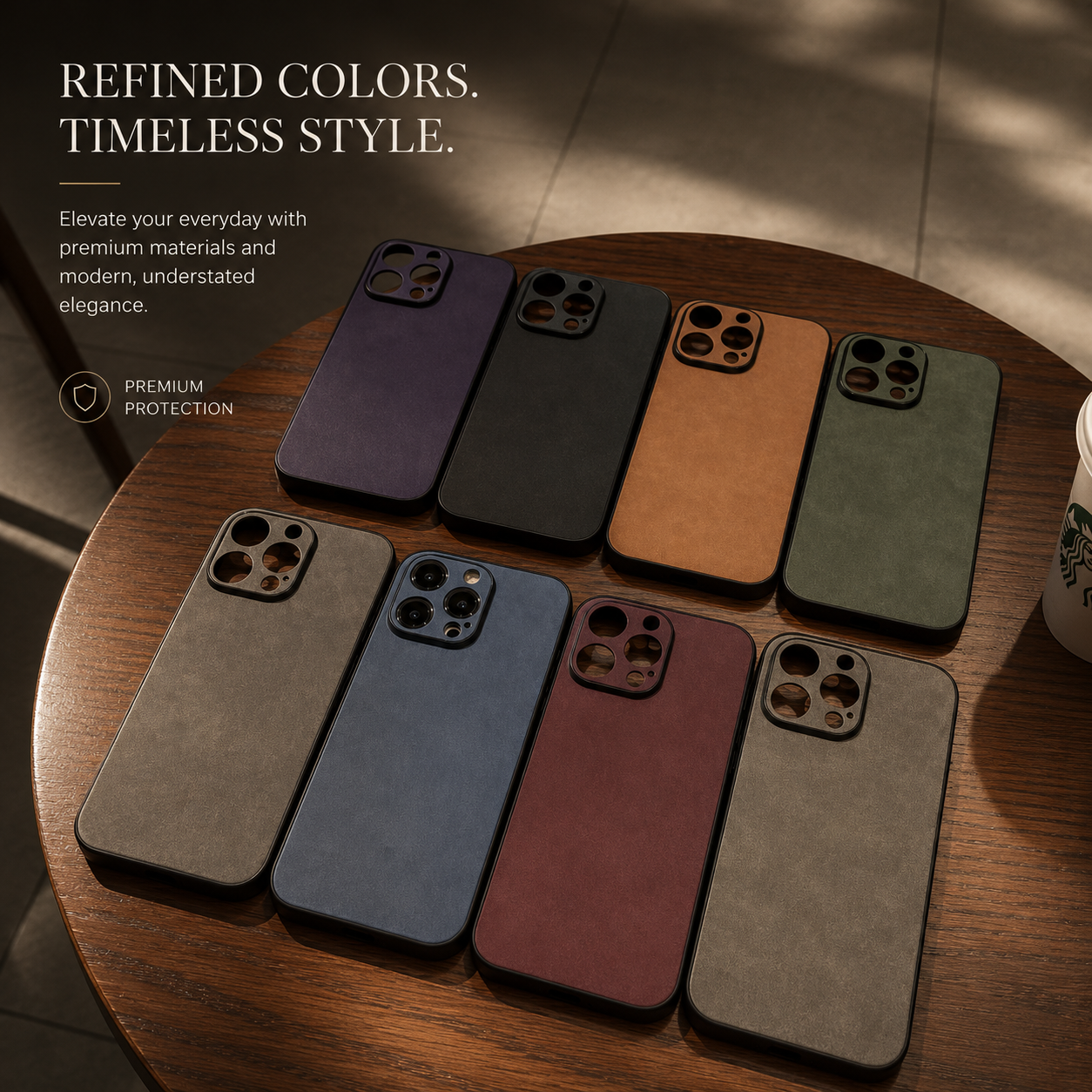 Premium iPhone Case Suede Leather Protective Cover Camera Lens Protection Shockproof Non Slip Soft Silicone Edges Electroplated Ultra Thin Slim Full Coverage Design