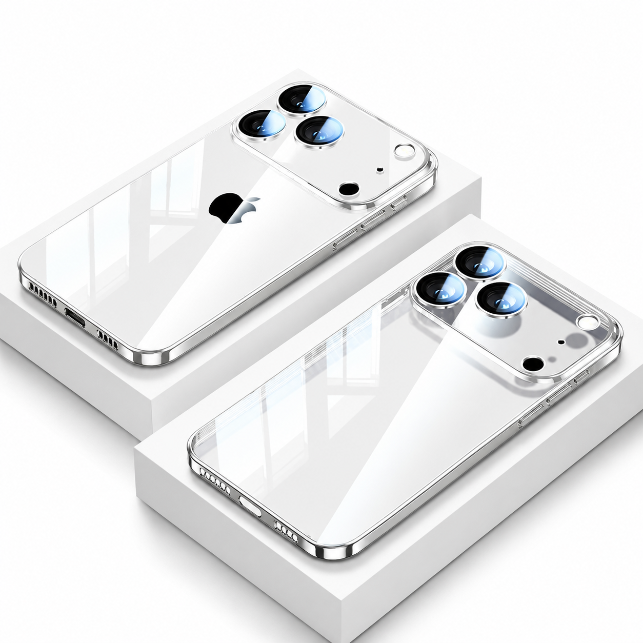 Premium iPhone Case Transparent TPU Protective Cover Camera Lens Protection Ultra Thin Shockproof Anti Fingerprint Scratch Resistant Slim Full Coverage