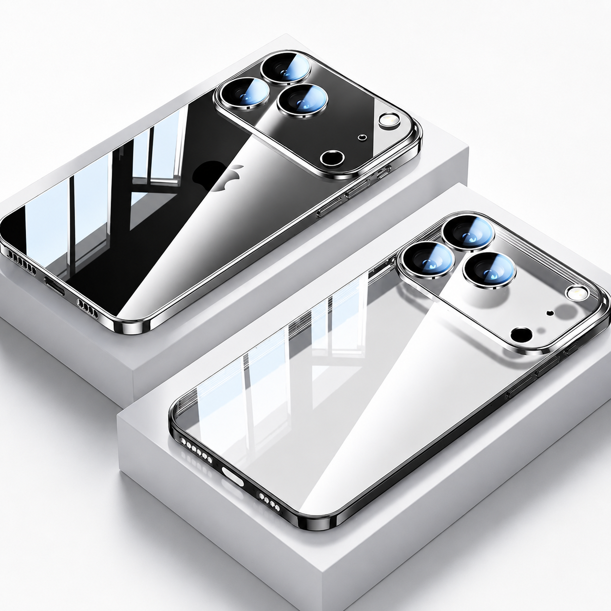 Premium iPhone Case Transparent TPU Protective Cover Camera Lens Protection Ultra Thin Shockproof Anti Fingerprint Scratch Resistant Slim Full Coverage