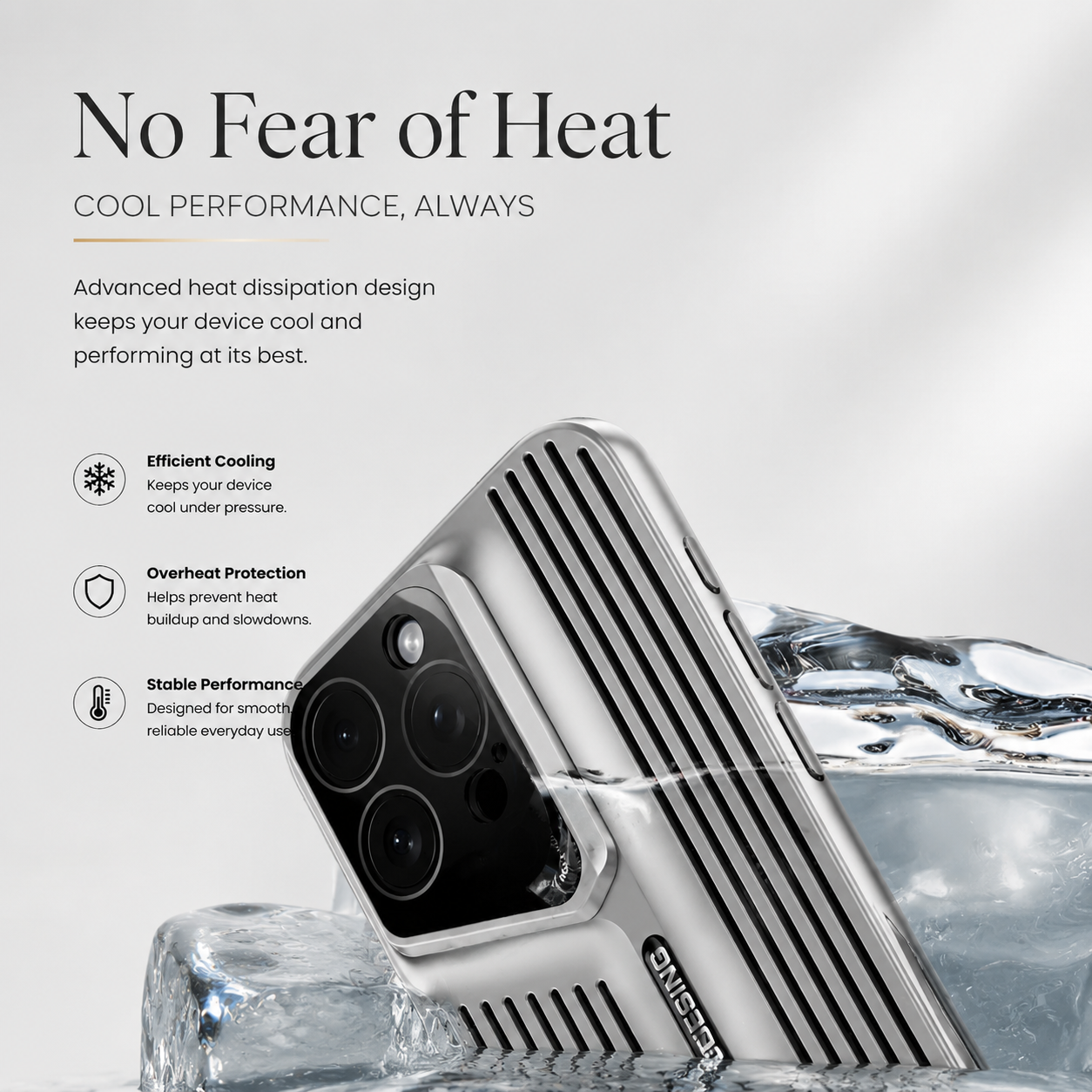Premium iPhone Case Ultra Thin Blade Style Heat Dissipation Shockproof PC Transparent Protective Cover Slim Full Coverage Skin Fit Design