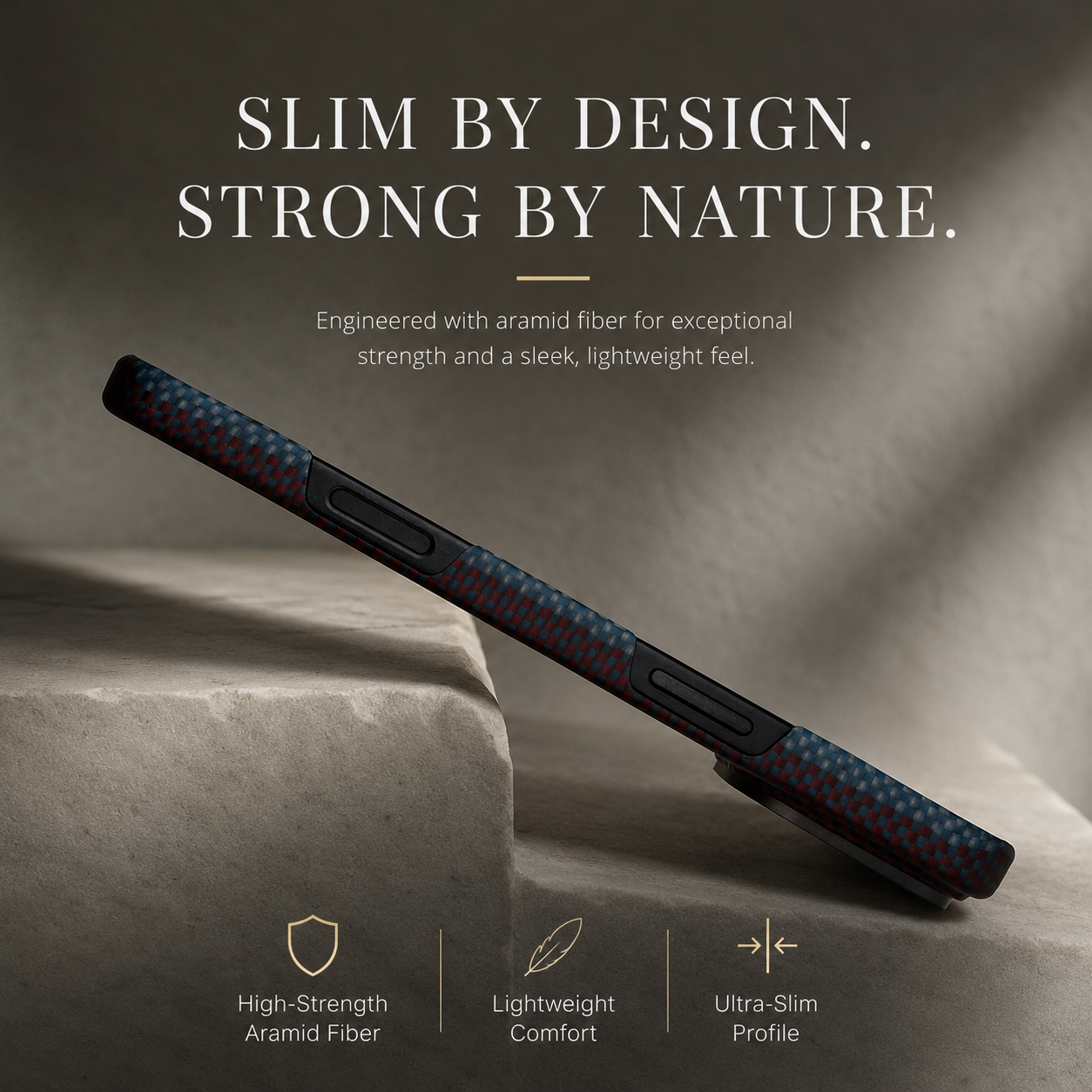 Premium iPhone Case Ultra Thin Carbon Fiber Aramid Cover Lightweight Shockproof Full Coverage Anti Fingerprint Anti Scratch Slim Protective Design
