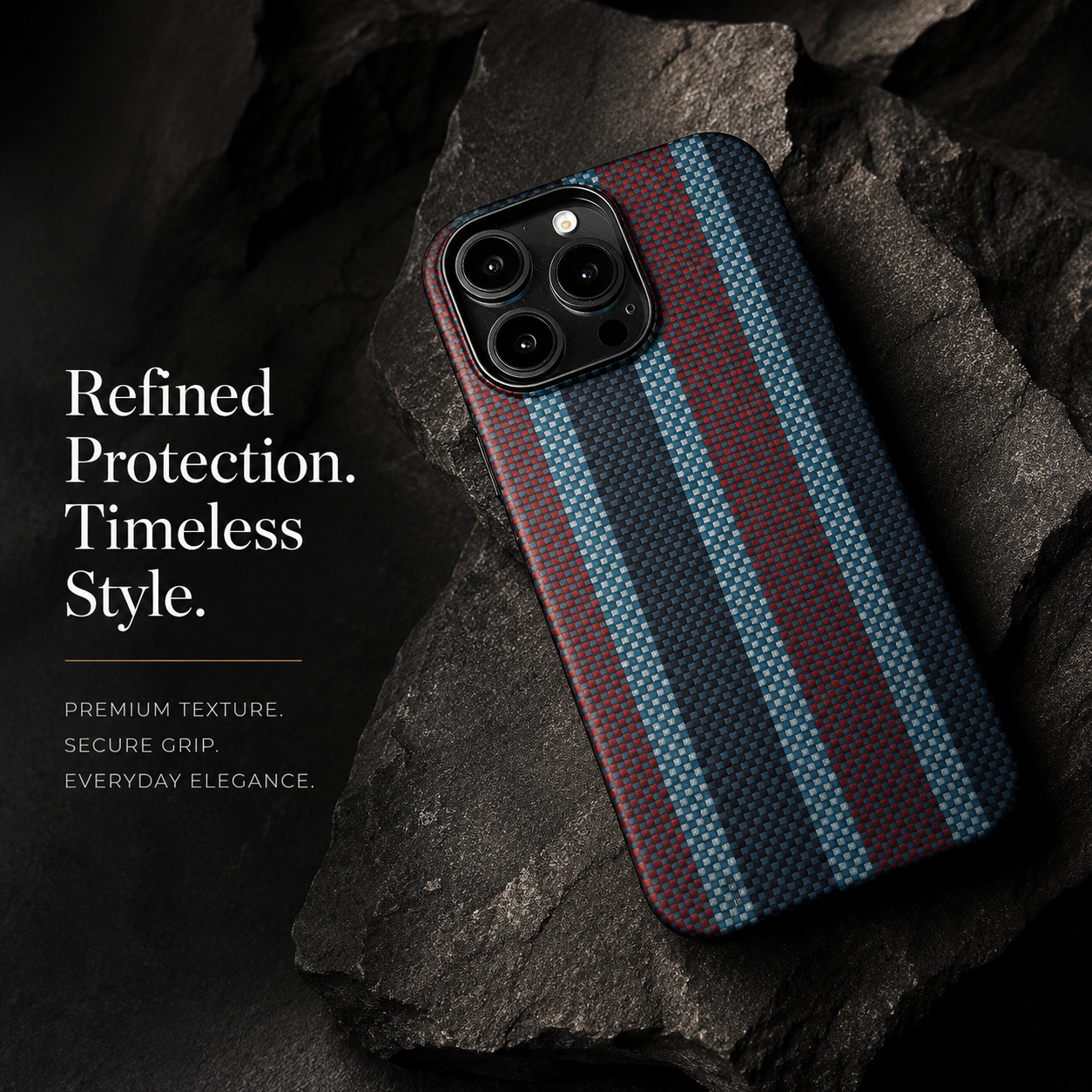 Premium iPhone Case Ultra Thin Carbon Fiber Aramid Cover Lightweight Shockproof Full Coverage Anti Fingerprint Anti Scratch Slim Protective Design