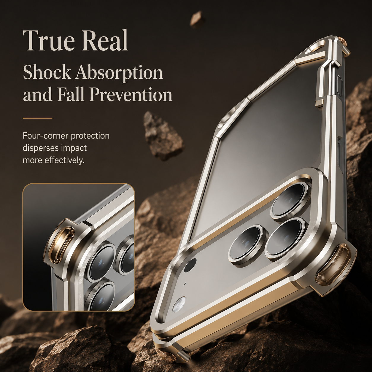 Premium iPhone Case Ultra Thin Metal Frame Bumper Shockproof Wireless Charging Compatible Slim Lightweight Camera Protection Half Wrapped Design