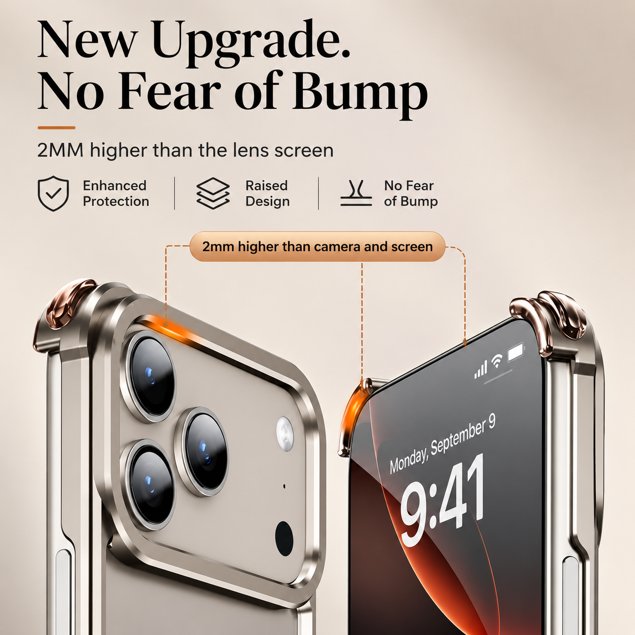 Premium iPhone Case Ultra Thin Metal Frame Bumper Shockproof Wireless Charging Compatible Slim Lightweight Camera Protection Half Wrapped Design