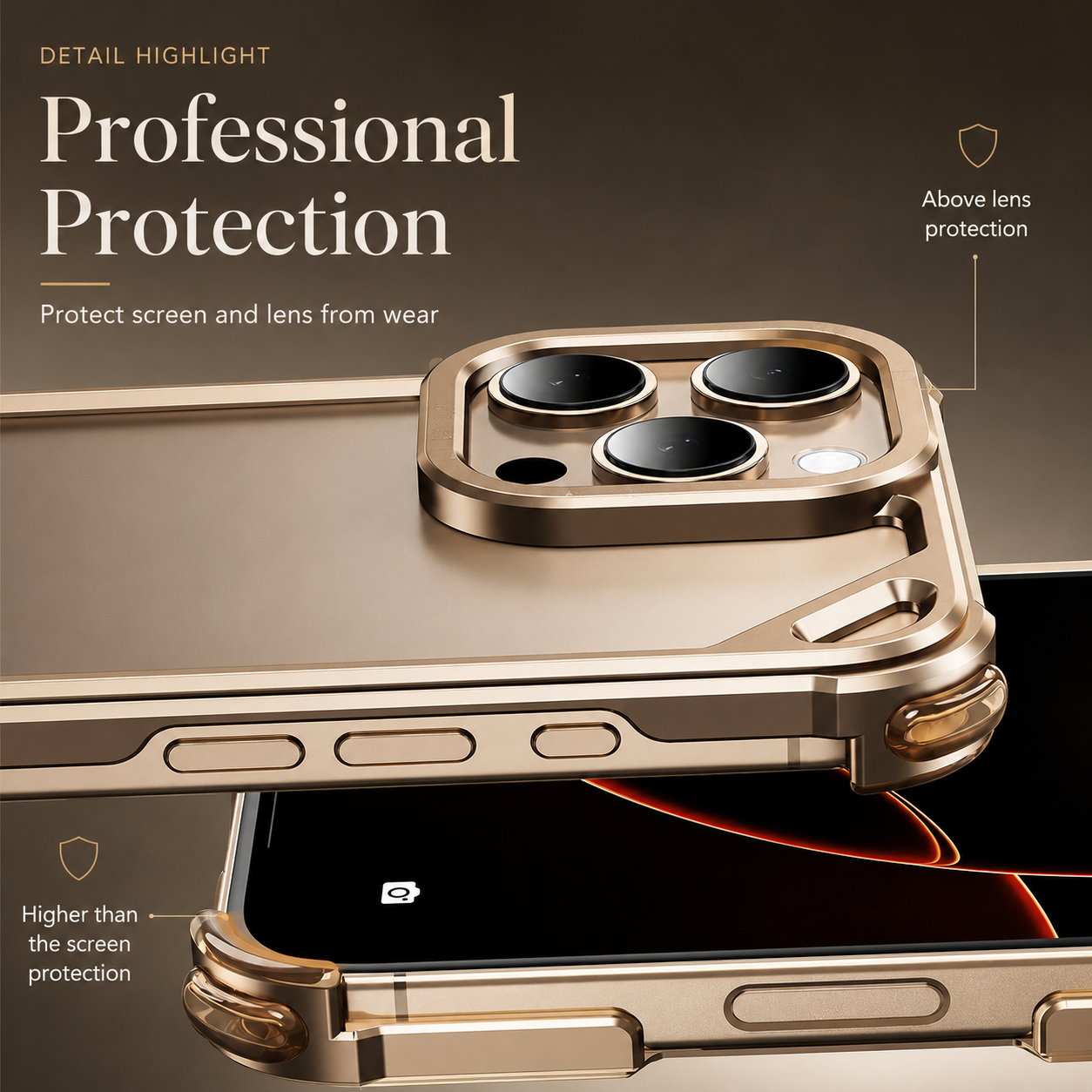 Premium iPhone Case Ultra Thin Metal Frame Bumper Shockproof Wireless Charging Compatible Slim Lightweight Camera Protection Half Wrapped Design