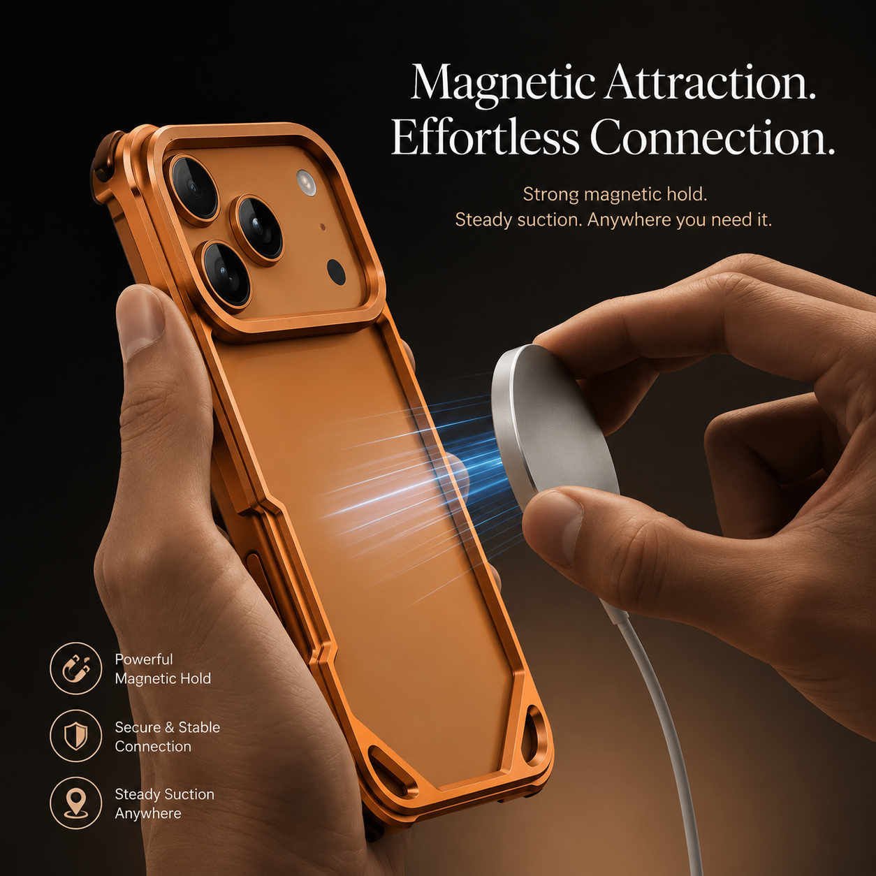 Premium iPhone Case Ultra Thin Metal Frame Bumper Shockproof Wireless Charging Compatible Slim Lightweight Camera Protection Half Wrapped Design