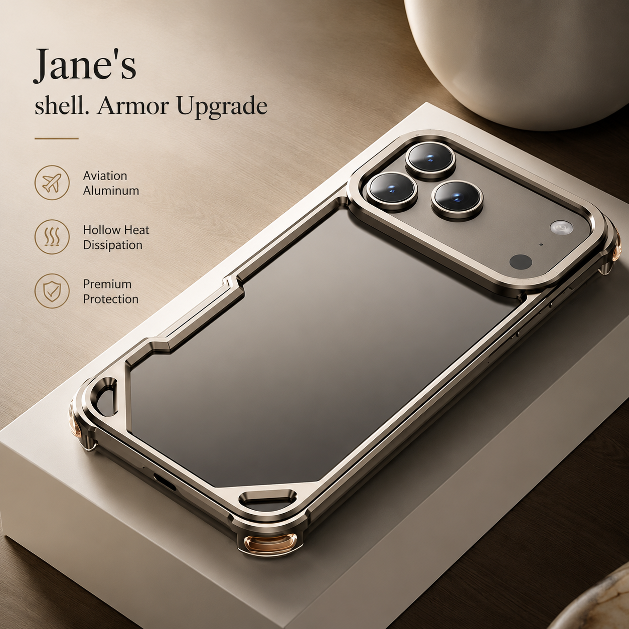 Premium iPhone Case Ultra Thin Metal Frame Bumper Shockproof Wireless Charging Compatible Slim Lightweight Camera Protection Half Wrapped Design