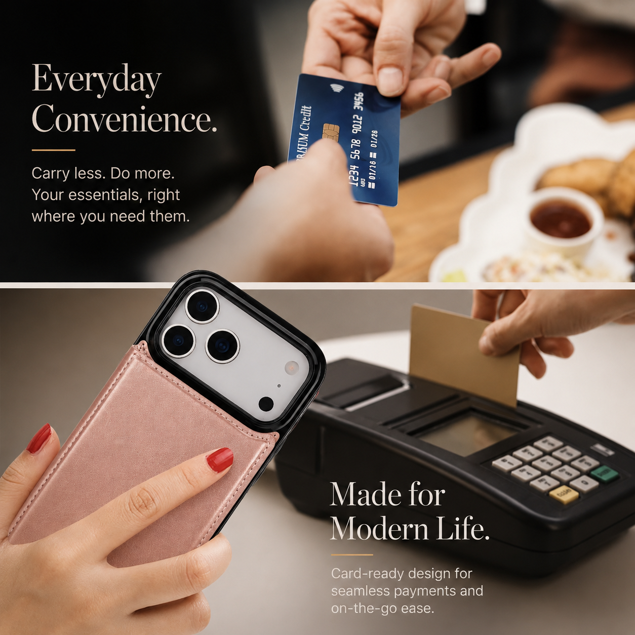 Premium iPhone Case Wallet Cover Card Holder Faux Leather Kickstand Double Magnetic Clasp Shockproof Full Coverage Slim Protective Design