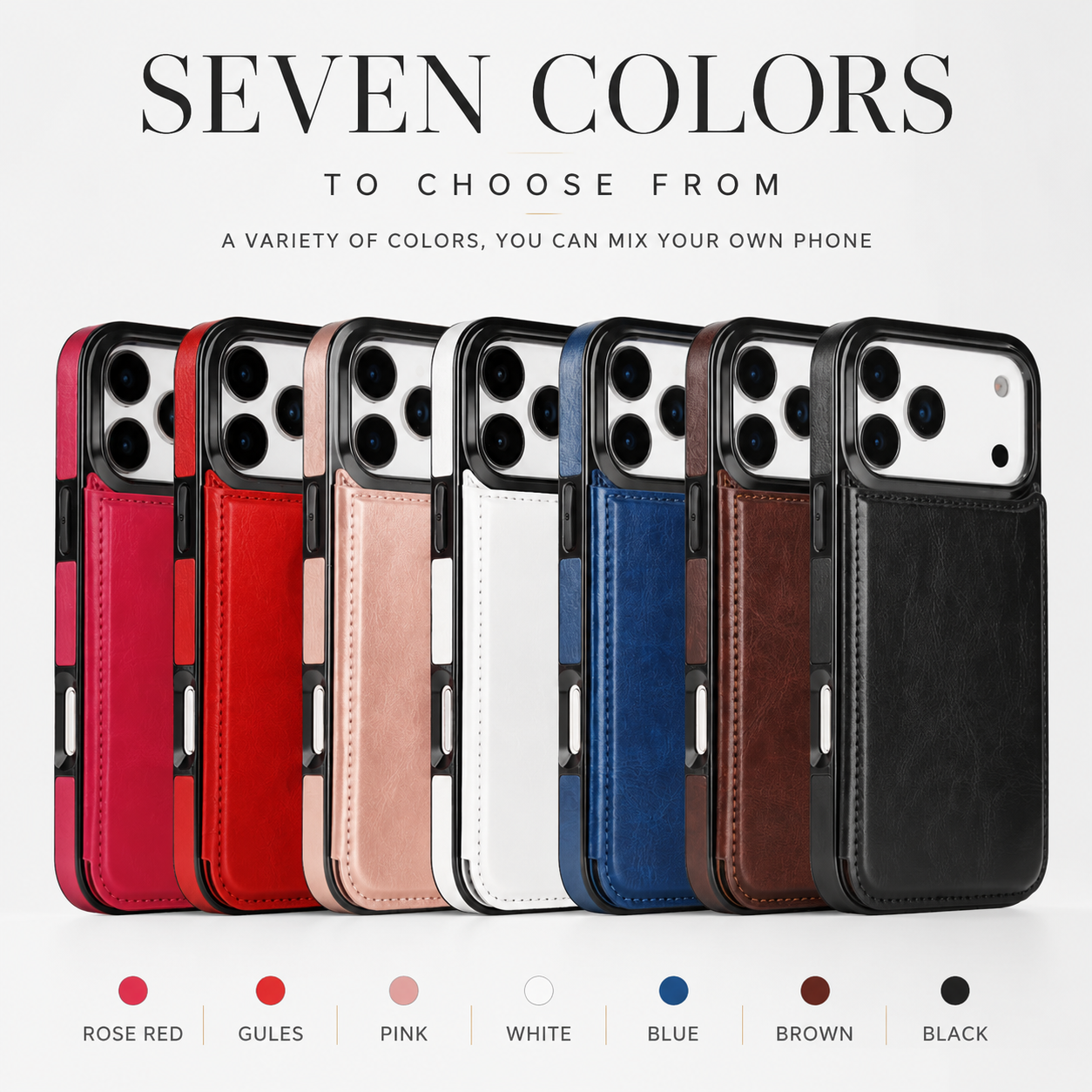 Premium iPhone Case Wallet Flip Cover Card Holder Magnetic Clasp Kickstand Faux Leather Shockproof Anti Scratch Slim Full Coverage Protective Design
