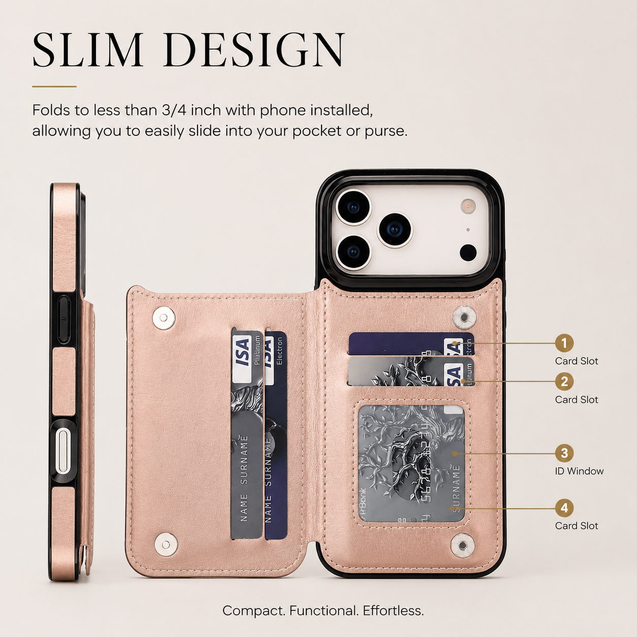 Premium iPhone Case Wallet Flip Cover Card Holder Magnetic Clasp Kickstand Faux Leather Shockproof Anti Scratch Slim Full Coverage Protective Design