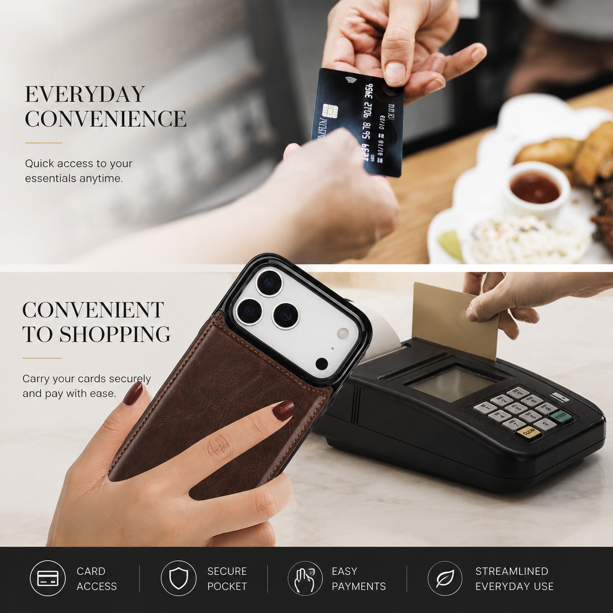 Premium iPhone Case Wallet Flip Cover Card Holder Magnetic Clasp Kickstand Faux Leather Shockproof Anti Scratch Slim Full Coverage Protective Design