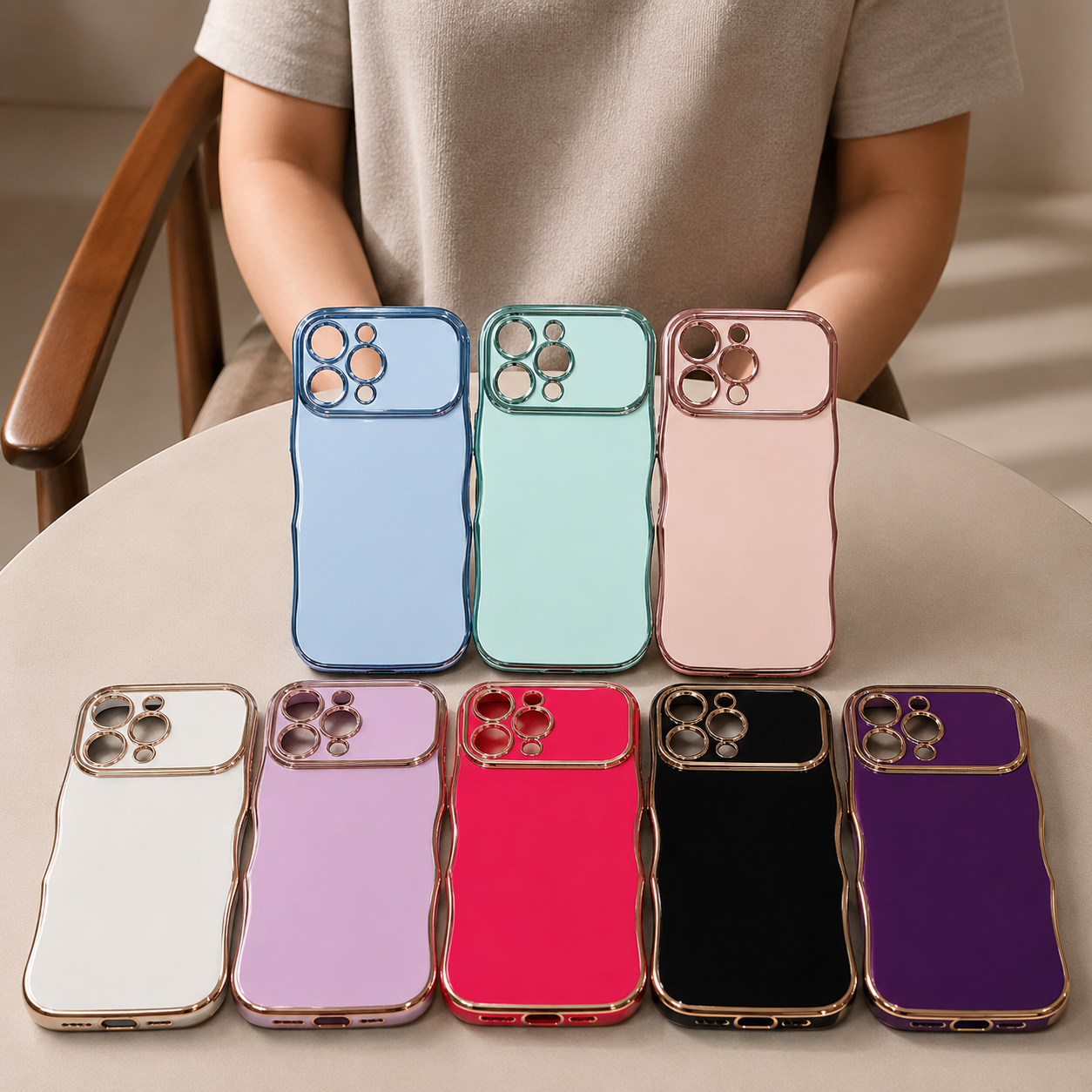 Premium iPhone Case MagSafe Compatible Transparent Plating Wave Heart Design Shockproof Protective Cover Camera Lens Protection Ultra Thin Full Coverage