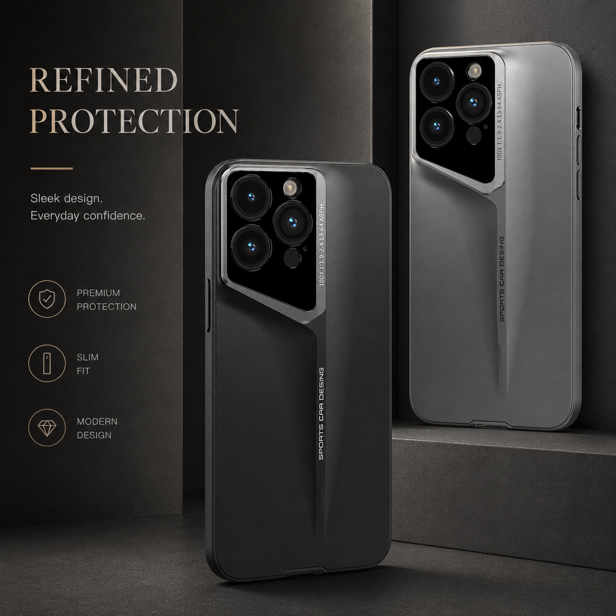 Premium iPhone Case Ultra Thin Protective Cover Titanium Style Shockproof Camera Lens Protection Anti Scratch Lightweight Anti Slip Slim Full Coverage