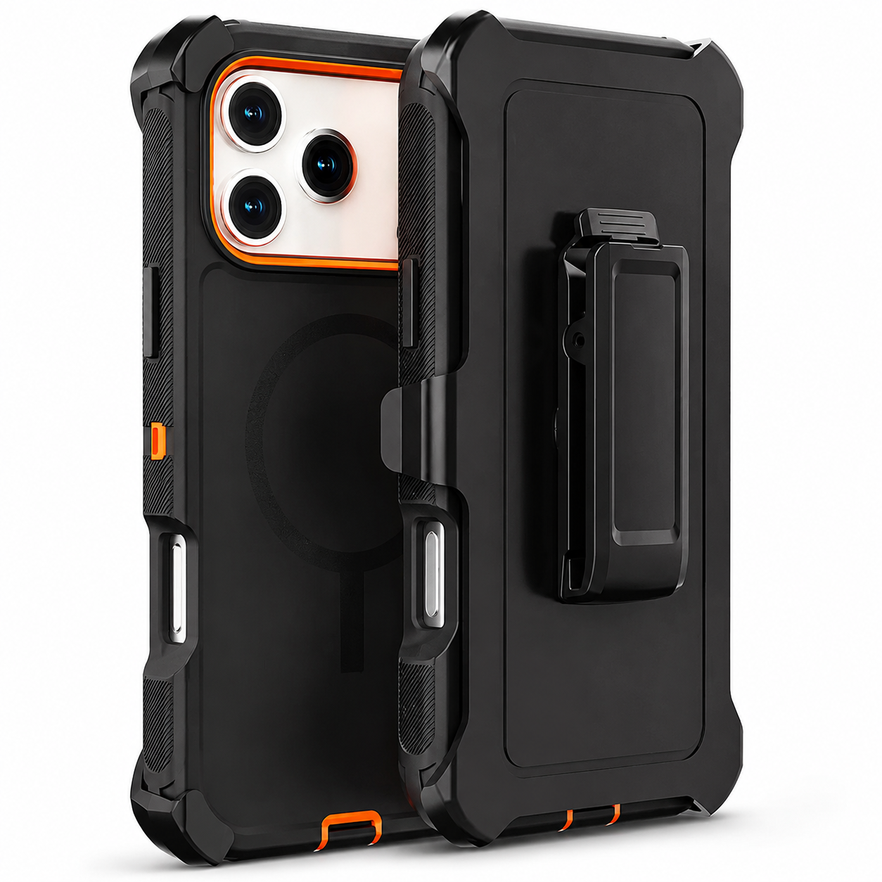 Premium iPhone Case Rugged Defender Magnetic Dual Layer Shockproof Armor Protective Cover Belt Clip Holder Heavy Duty Anti Slip Grip Full Port Protection Design