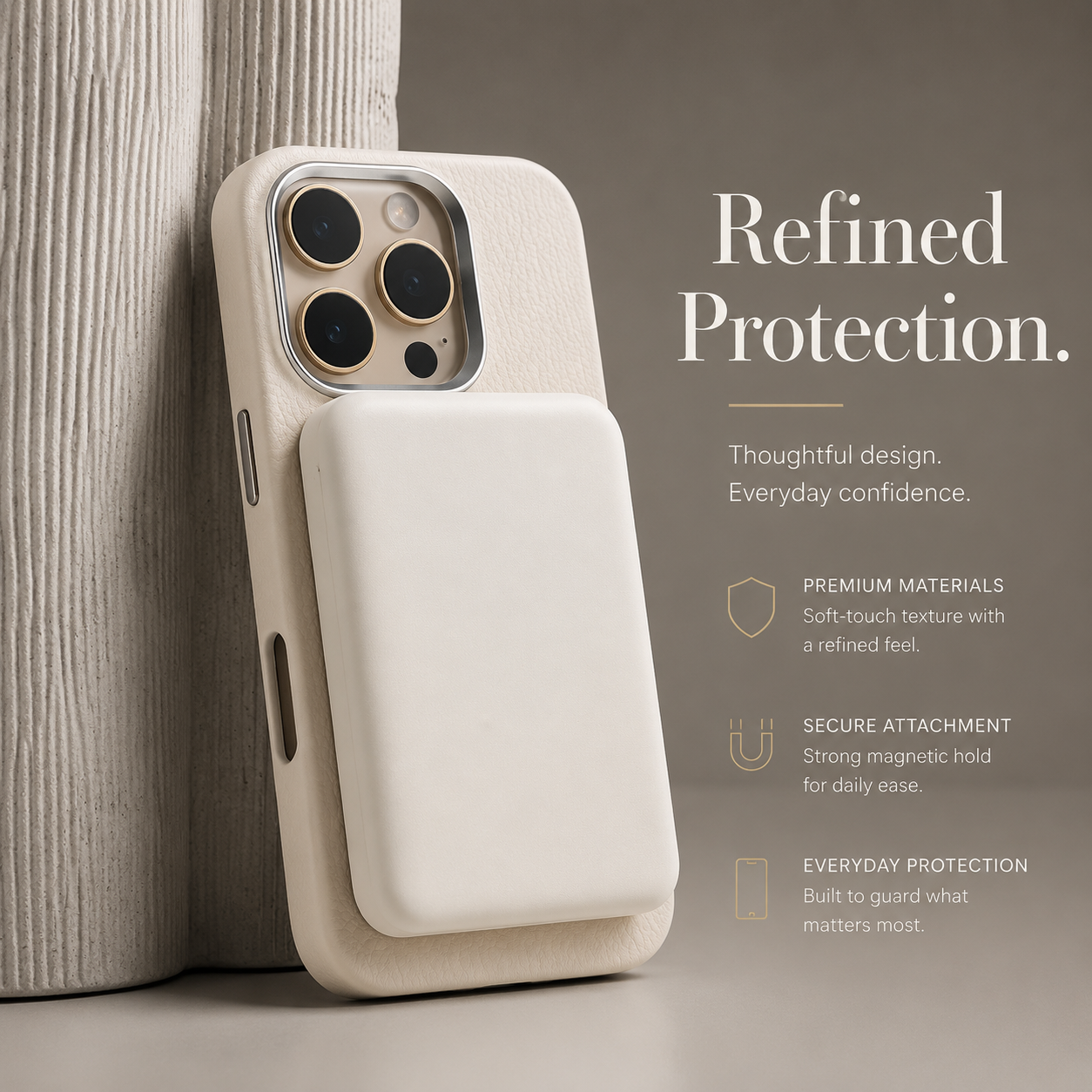 Premium iPhone Case MagSafe Compatible Leather Protective Cover Camera Lens Protection Shockproof Anti Scratch Business Slim Full Coverage