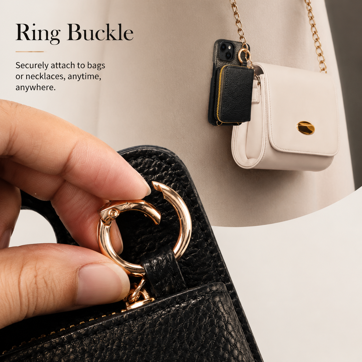 Premium iPhone Case Leather Wallet Crossbody Cover MagSafe Compatible Card Holder Zipper Pocket Magnetic Closure Shockproof Full Coverage Lanyard Strap