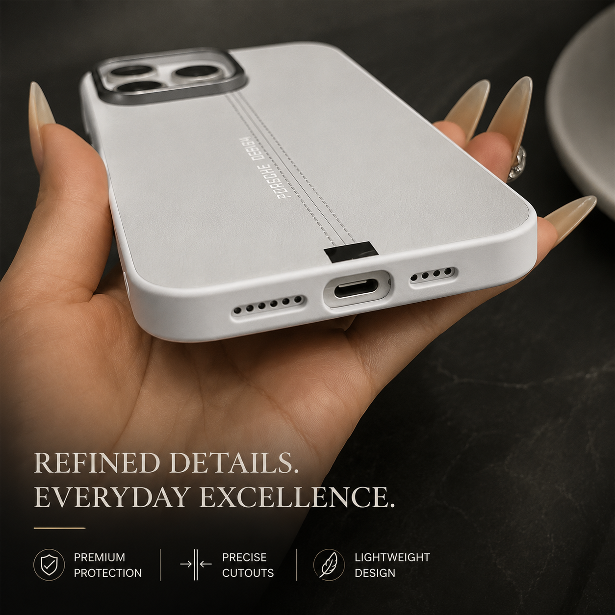 Premium iPhone Case Business Leather MagSafe Magnetic Cover Metal Button Shockproof Anti Fall Slim Full Coverage Anti Scratch Protective Design