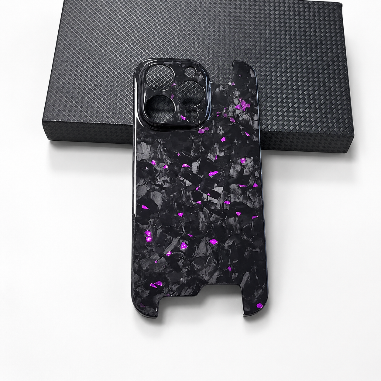 Premium iPhone Case Aramid Carbon Fiber MagSafe Compatible Ultra Thin Glossy Forged Cover Shockproof Lightweight Half Wrapped Slim Design