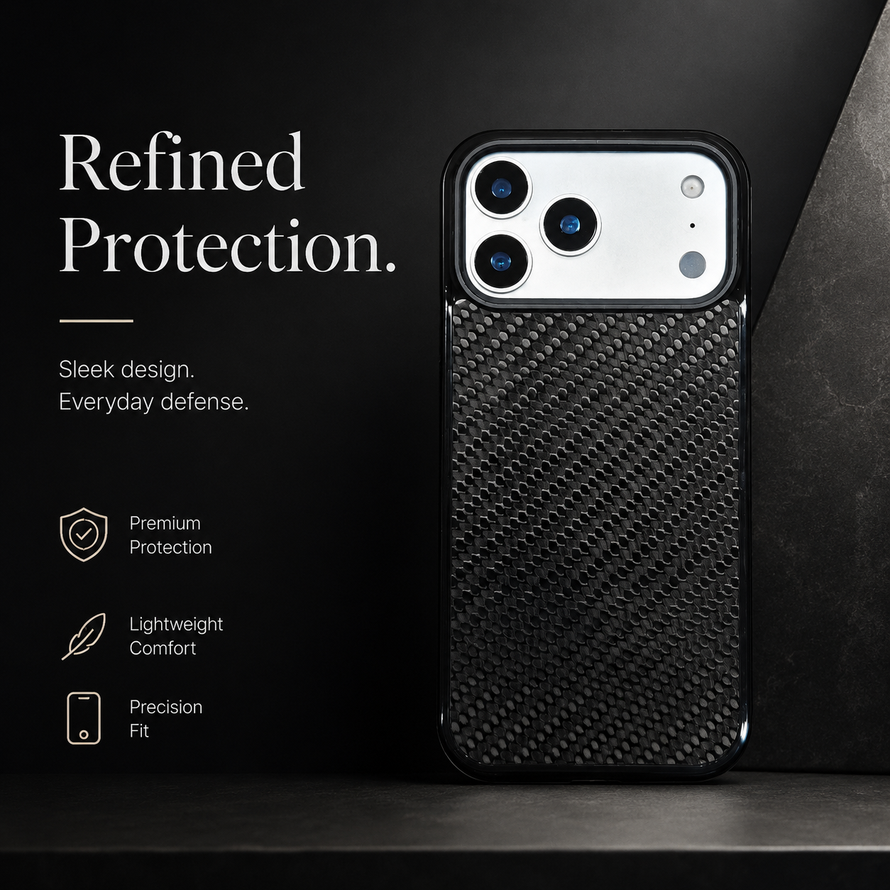 Premium iPhone Case MagSafe Compatible Woven Carbon Fiber Cover Dual Layer Shockproof Full Coverage Anti Scratch Lightweight Non Slip Design