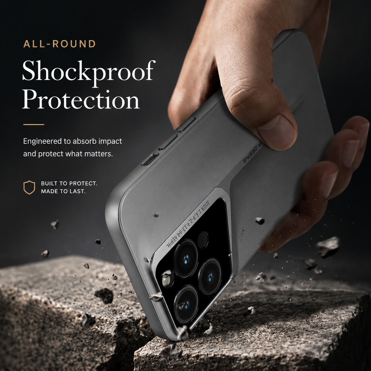 Premium iPhone Case Ultra Thin Titanium Finish Blade Style Shockproof Lens Protection Lightweight Half Wrapped Protective Cover Full Coverage Design