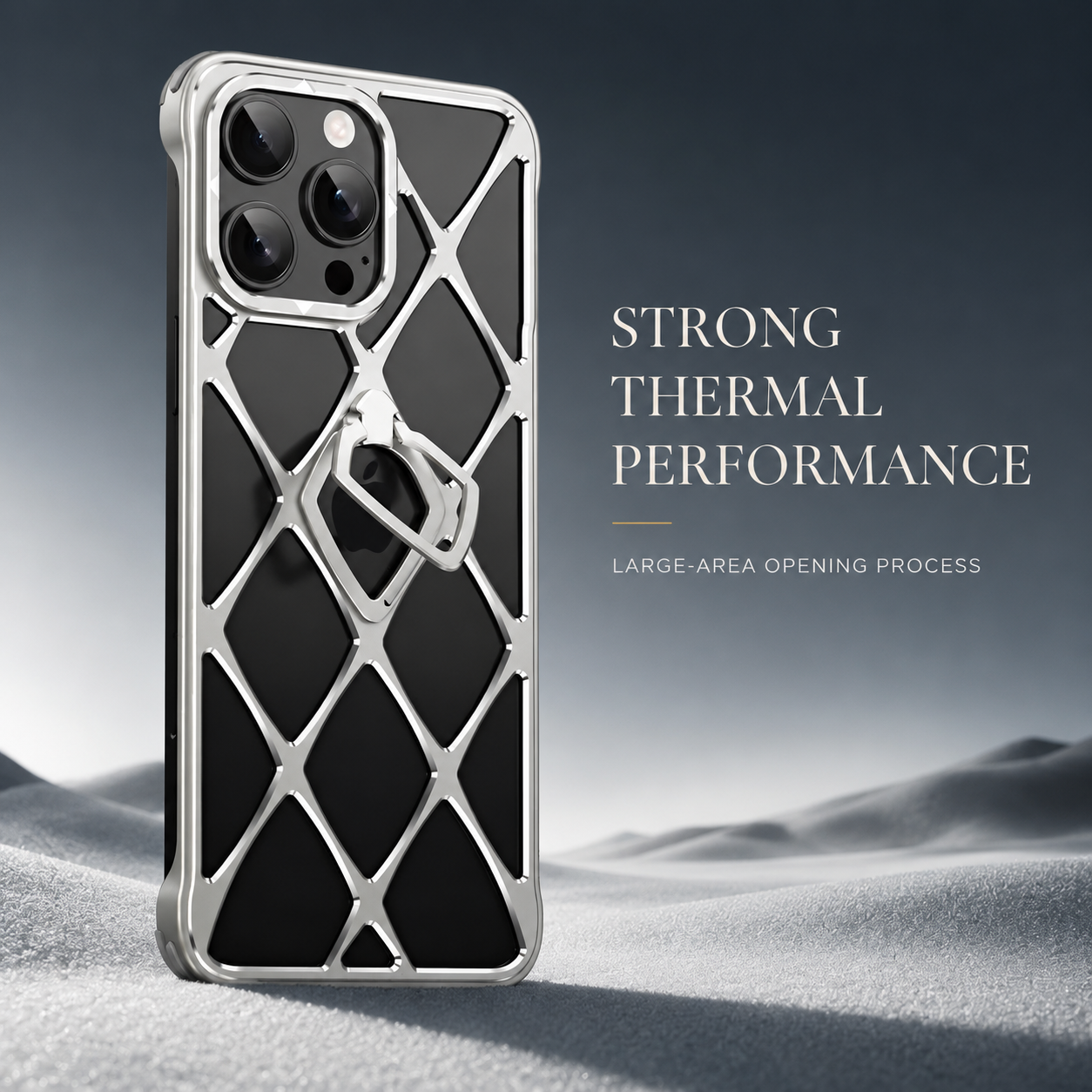 Premium iPhone Case MagSafe Compatible Magnetic Ultra Light Metal Frame Cooling Back Built-in Stand Shockproof Camera Protection Slim Full Coverage