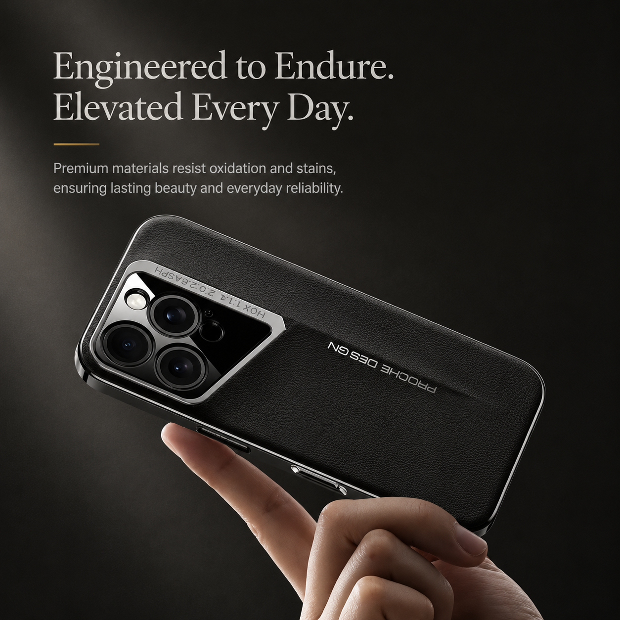 Premium iPhone Case Vegan Leather Hard Back Cover Camera Lens Protection Anti Fingerprint Anti Scratch Slim Lightweight Full Coverage Design