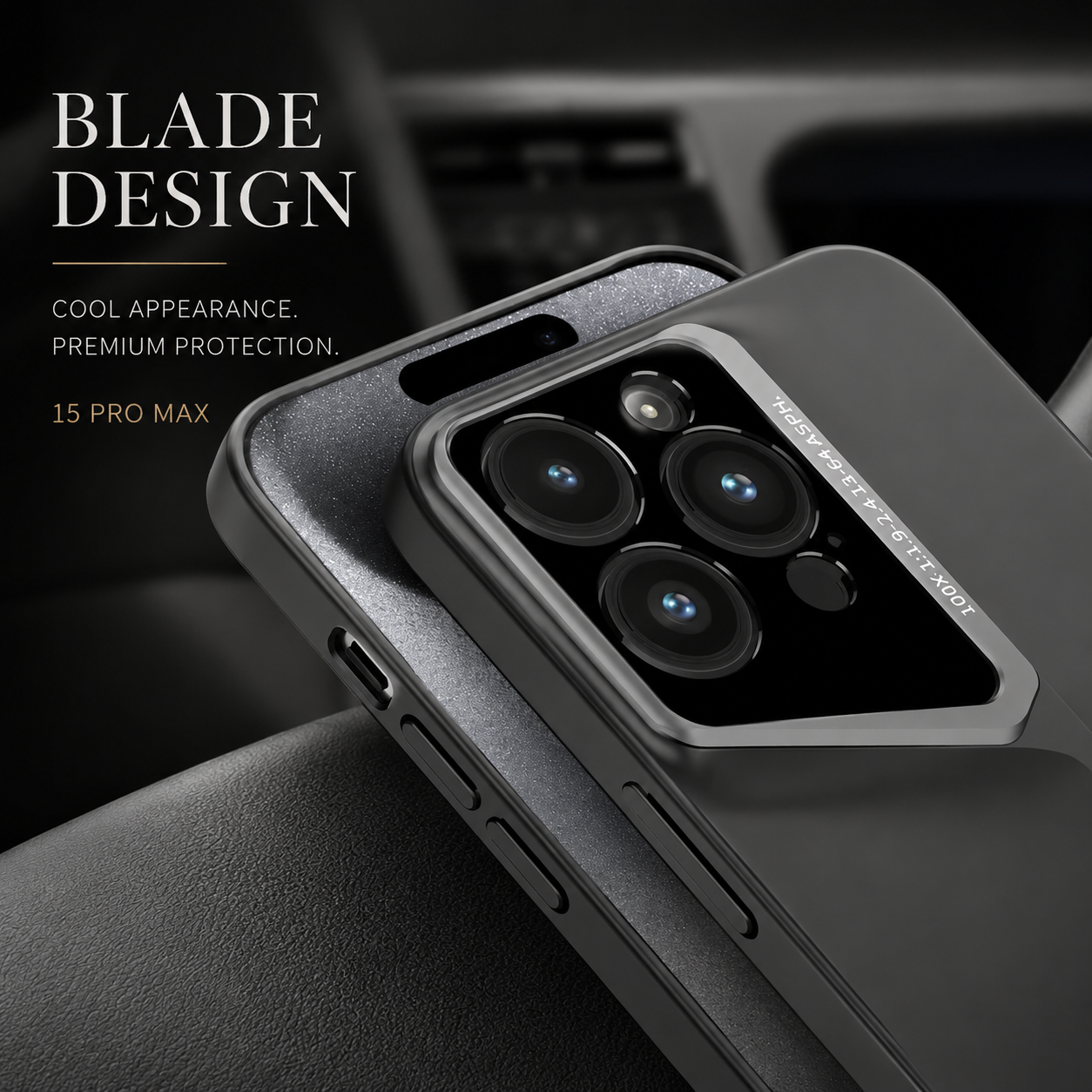 Premium iPhone Case Ultra Thin Titanium Finish Blade Style Shockproof Lens Protection Lightweight Half Wrapped Protective Cover Full Coverage Design