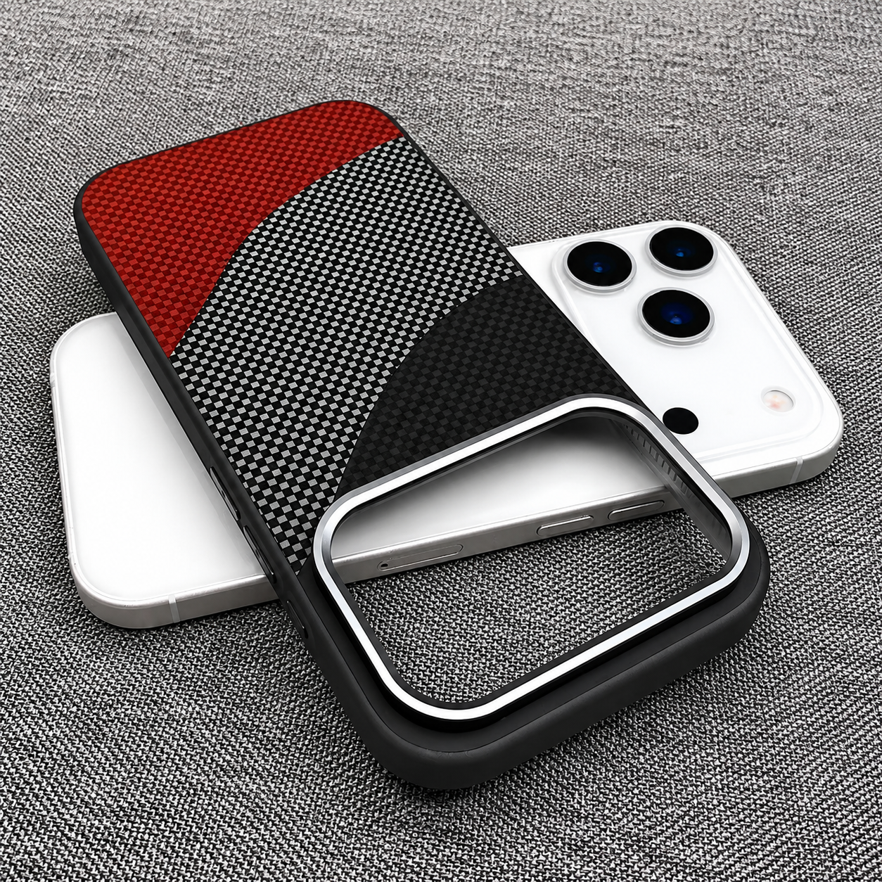 Premium iPhone Case MagSafe Compatible Carbon Fiber Armor Cover Alloy Camera Guard Shockproof Full Coverage Non Slip PC Anti Scratch Design