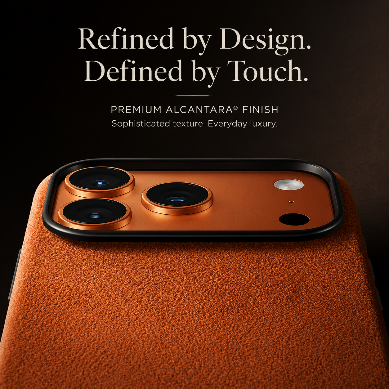 Premium iPhone Case Italian Alcantara Magnetic MagSafe Compatible Smart Button Leather Finish Protective Cover Slim Full Coverage Luxury Design