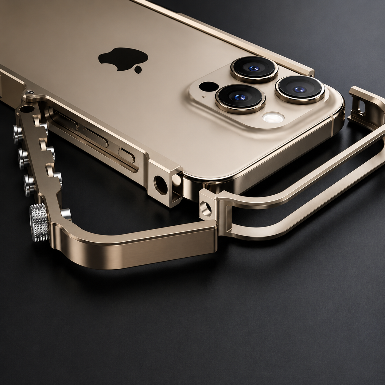 Premium iPhone Case Magnetic Aluminum Alloy Cyberpunk Bumper Heat Dissipation Shockproof Non Slip Lightweight Full Coverage Protective Design