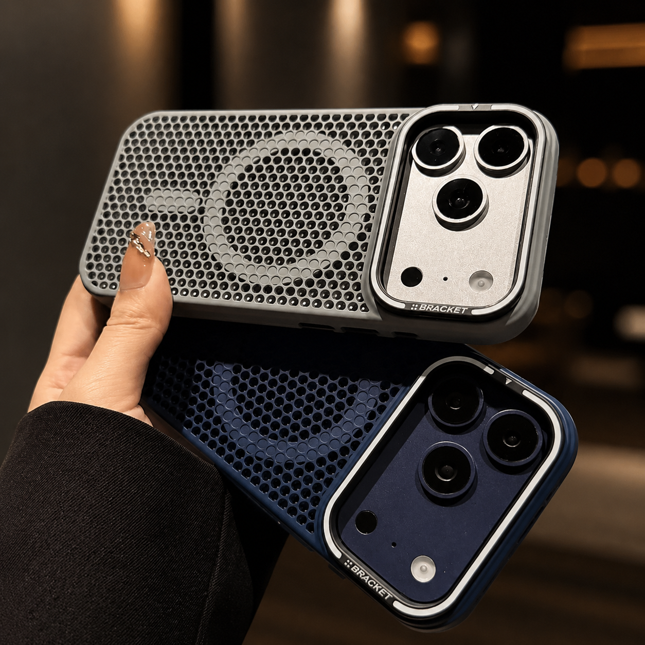 Premium iPhone Case MagSafe Compatible Magnetic Camera Stand Mesh Cooling Shockproof Protective Cover Anti Scratch Matte Camera Lens Protection Slim Full Coverage