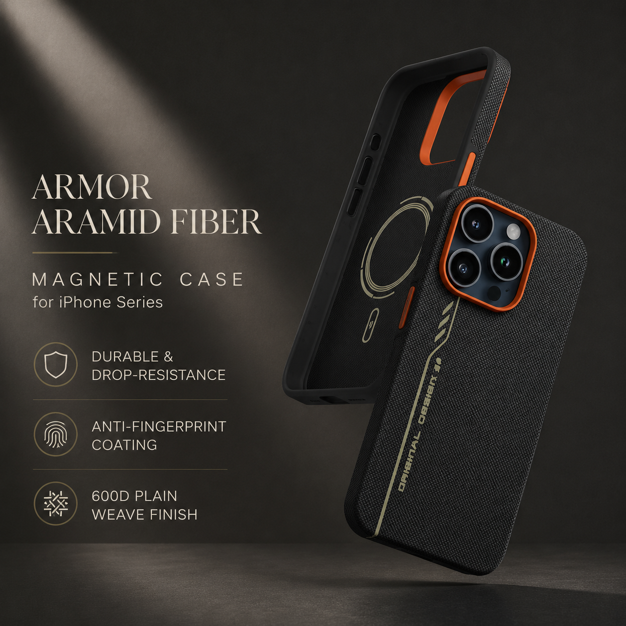 Premium iPhone Case MagSafe Compatible Kevlar Aramid Fiber TPU PC Hybrid Cover Half Wrapped Magnetic Shockproof Anti Scratch Slim Lightweight Design
