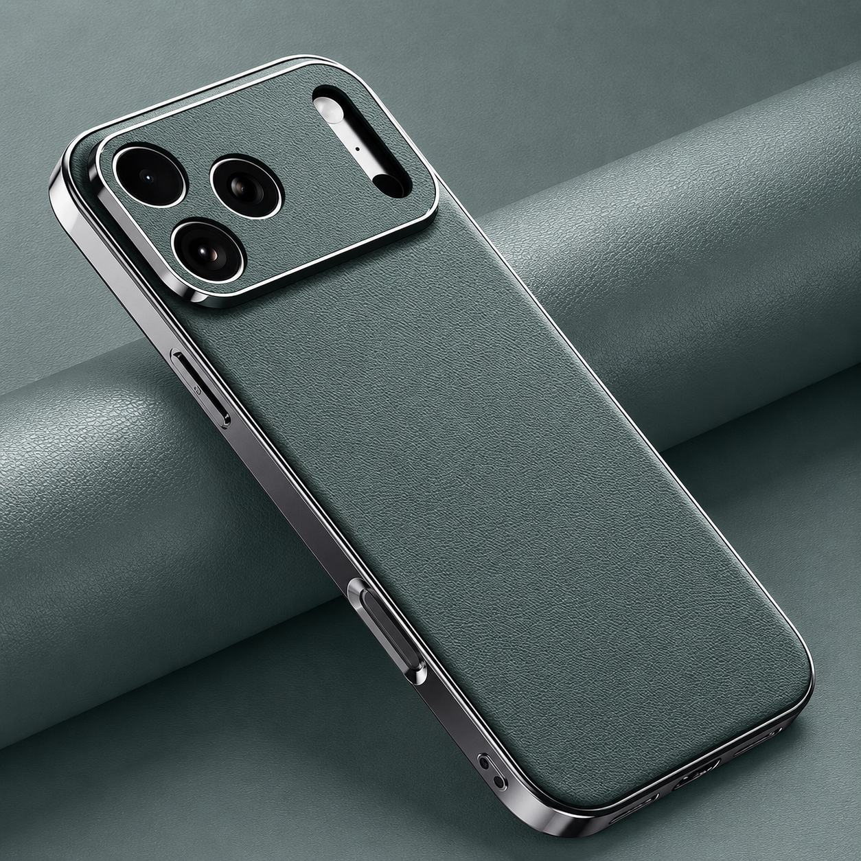 Premium iPhone Case Genuine Leather Cover Shockproof Protective Frame Full Camera Lens Protection Anti Slip Matte Finish Slim Full Coverage
