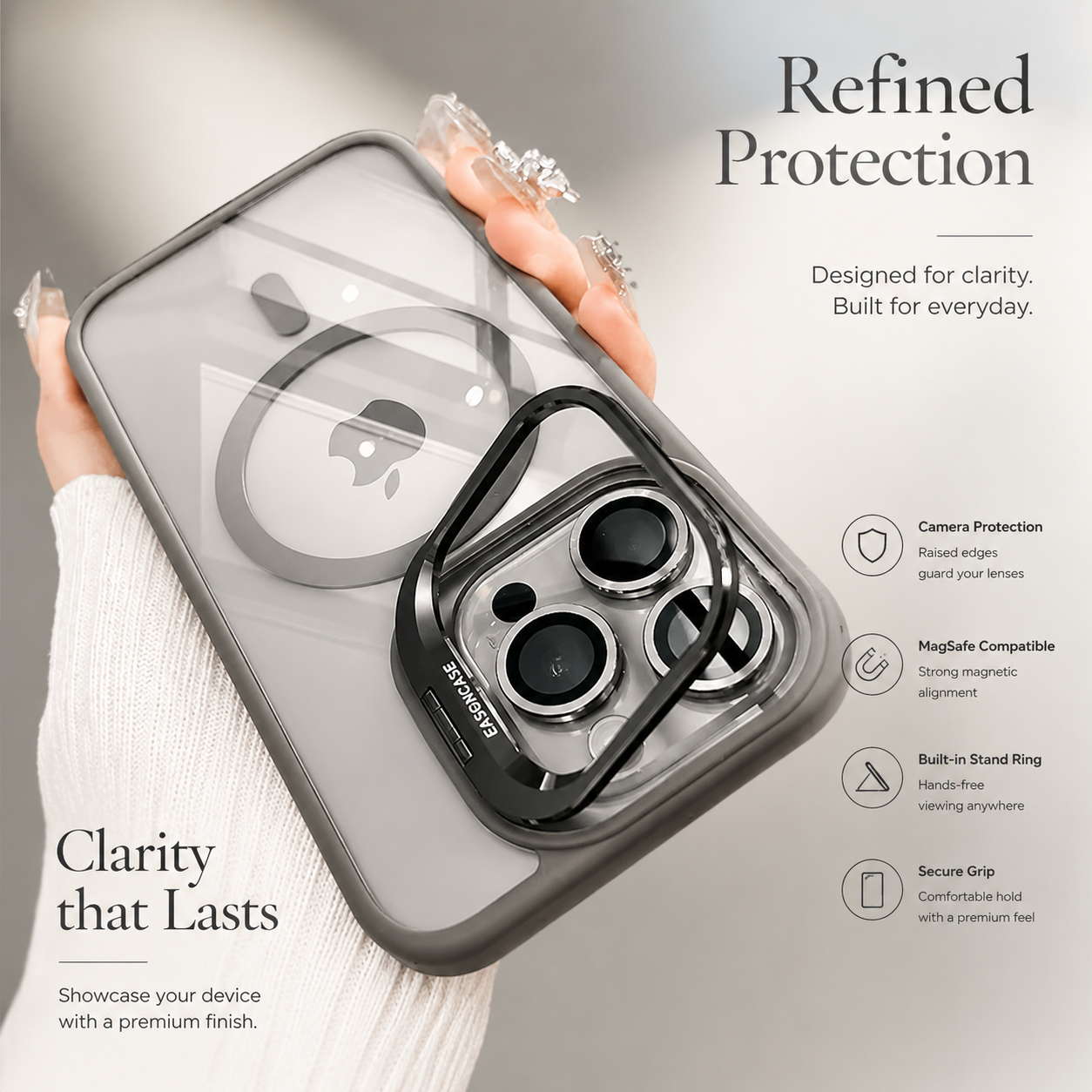 Premium iPhone Case MagSafe Compatible Shockproof Bumper Protective Cover Full Body Protection Camera Lens Guard Magnetic Slim Durable Design
