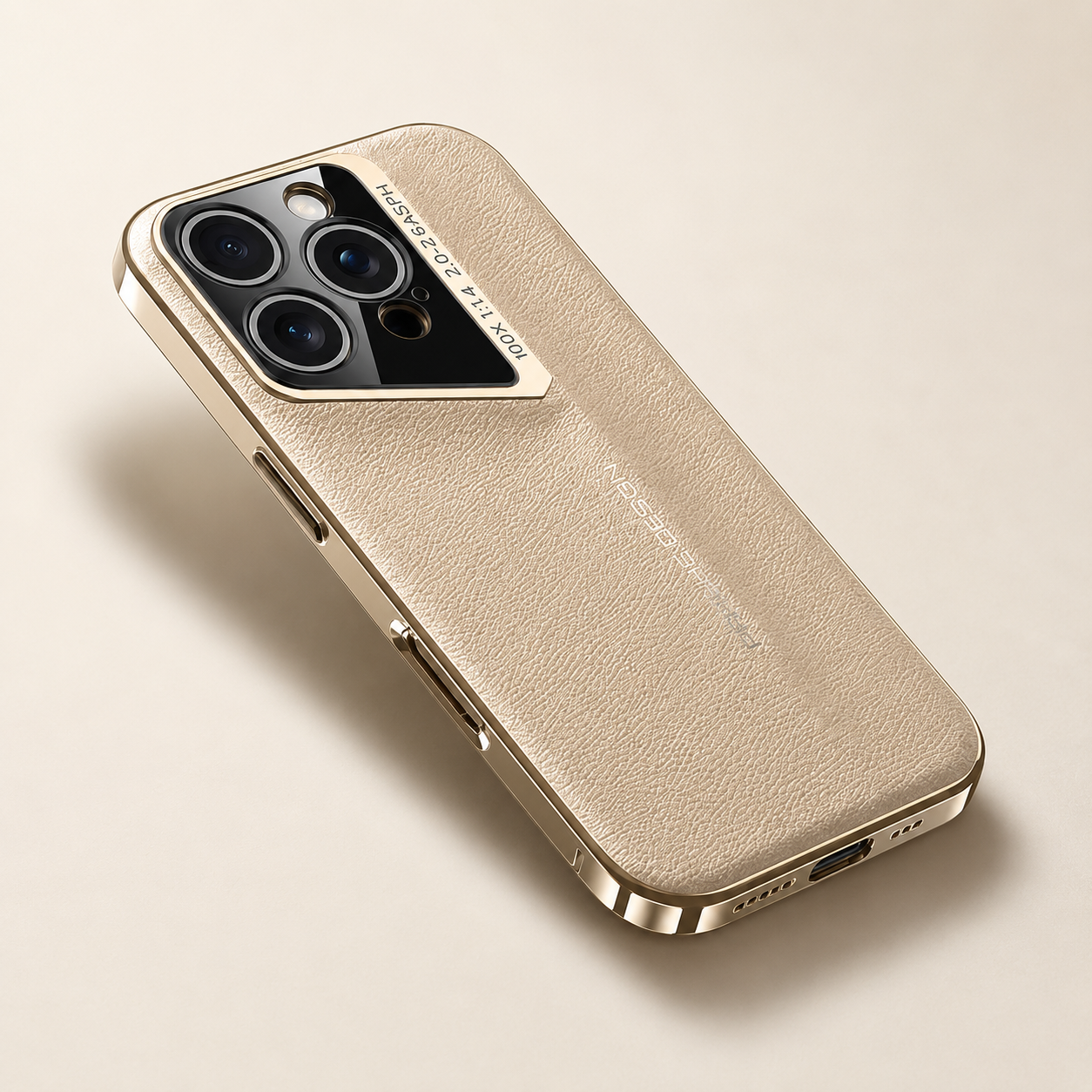 Premium iPhone Case Genuine Leather Shockproof Protective Cover Electroplated Hard Back Camera Lens Protection Anti Slip Grip Slim Full Coverage