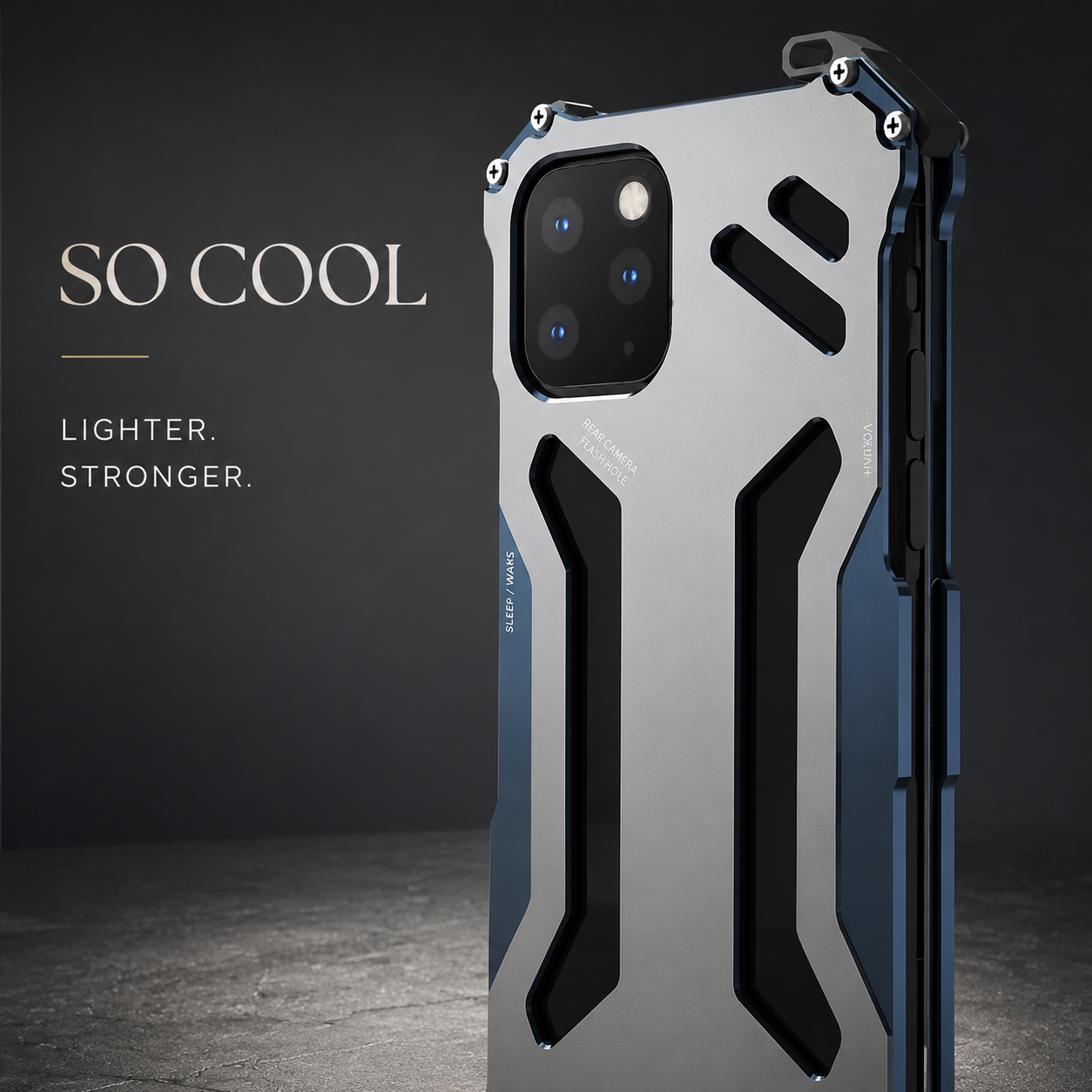 Premium iPhone Case Aluminum Alloy Metal Armor Cover Cooling Design Shockproof Anti Scratch Non Slip Heavy Duty Full Coverage Protective Design