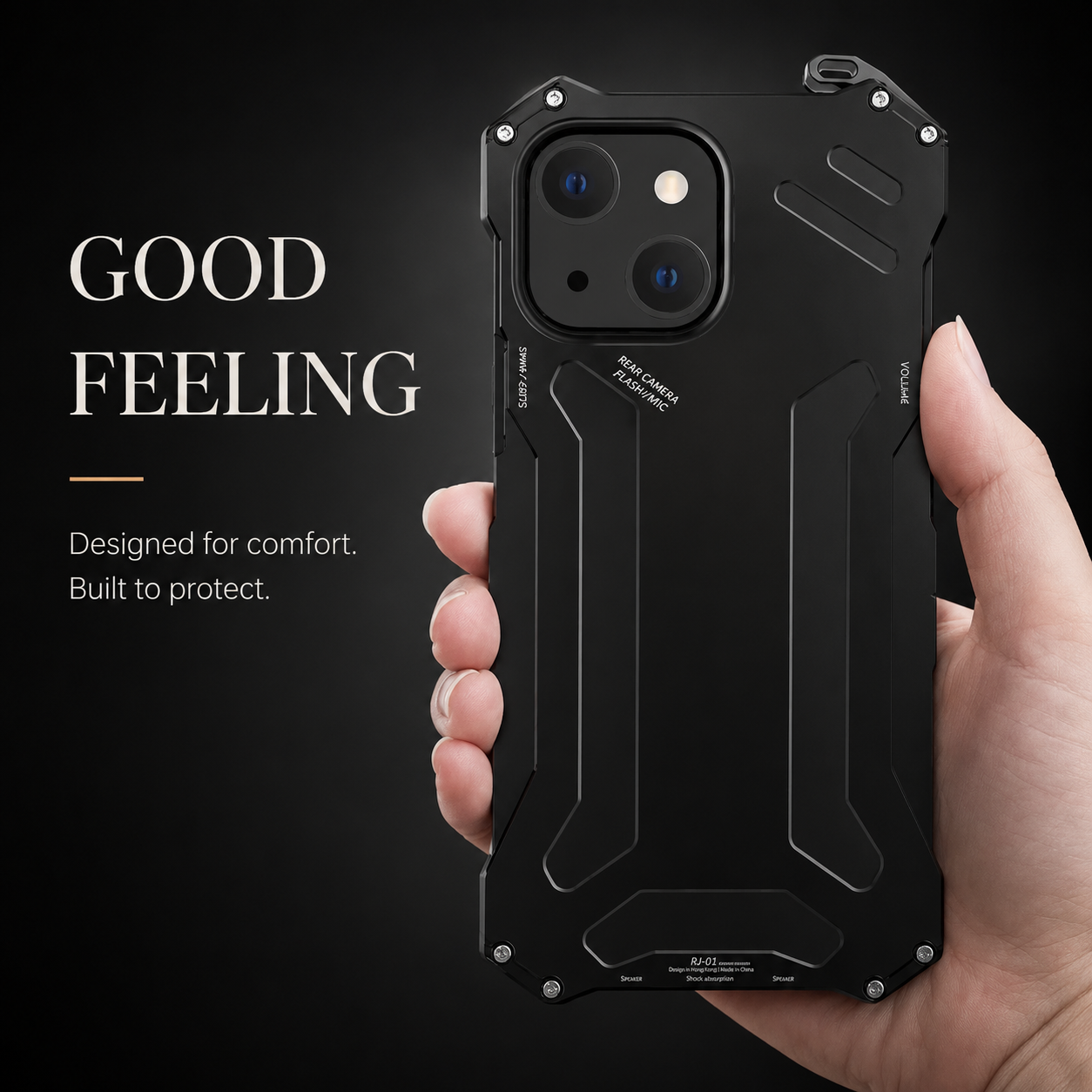 Premium iPhone Case Slim Aluminum Metal Shockproof Cover Hard Back Anti Fingerprint Non Slip Heavy Duty Full Coverage Scratch Resistant Protective Design