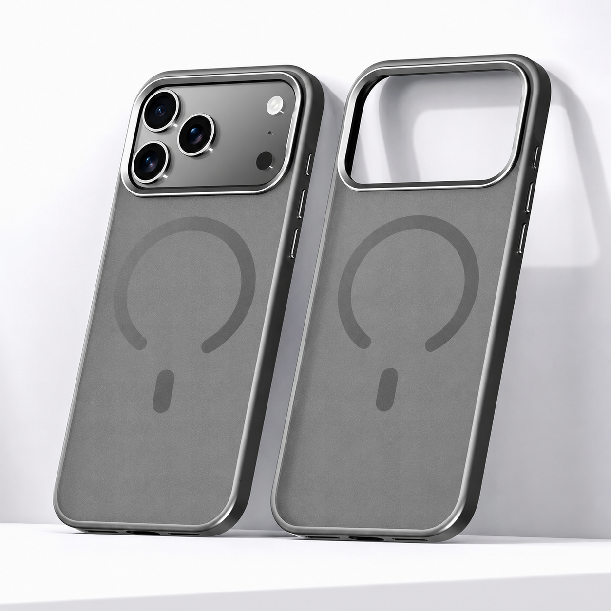 Premium iPhone Case MagSafe Compatible Matte Translucent Cover Alloy Camera Frame PC TPU Hybrid Shockproof Protective Cover Anti Scratch Slim