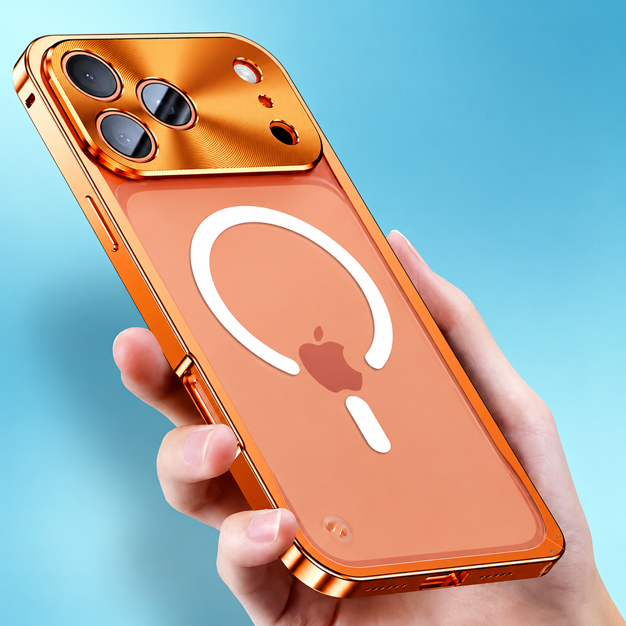Premium iPhone Case MagSafe Compatible Magnetic Aluminum Bumper Frame Matte Transparent Back Shockproof Protective Camera Lens Guard Slim Full Coverage