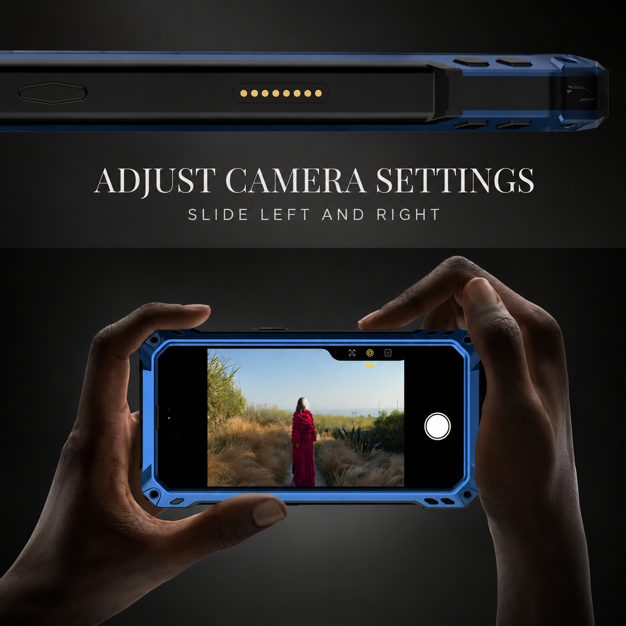 Premium iPhone Case Heavy Duty Metal MagSafe Cover Camera Guard Kickstand 9H Screen Protector Shockproof Aluminum Bumper Full Coverage Protective Design